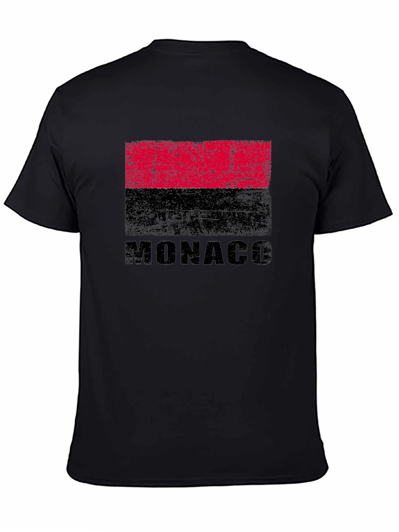 Monaco Flag Graphic T-Shirt - Distressed Design