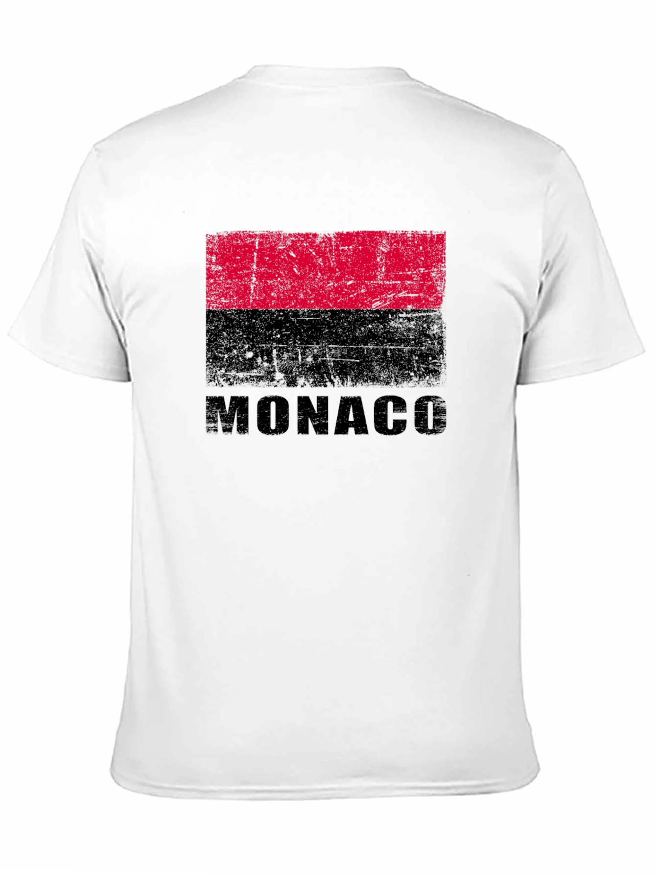 Monaco Flag Graphic T-Shirt - Distressed Design