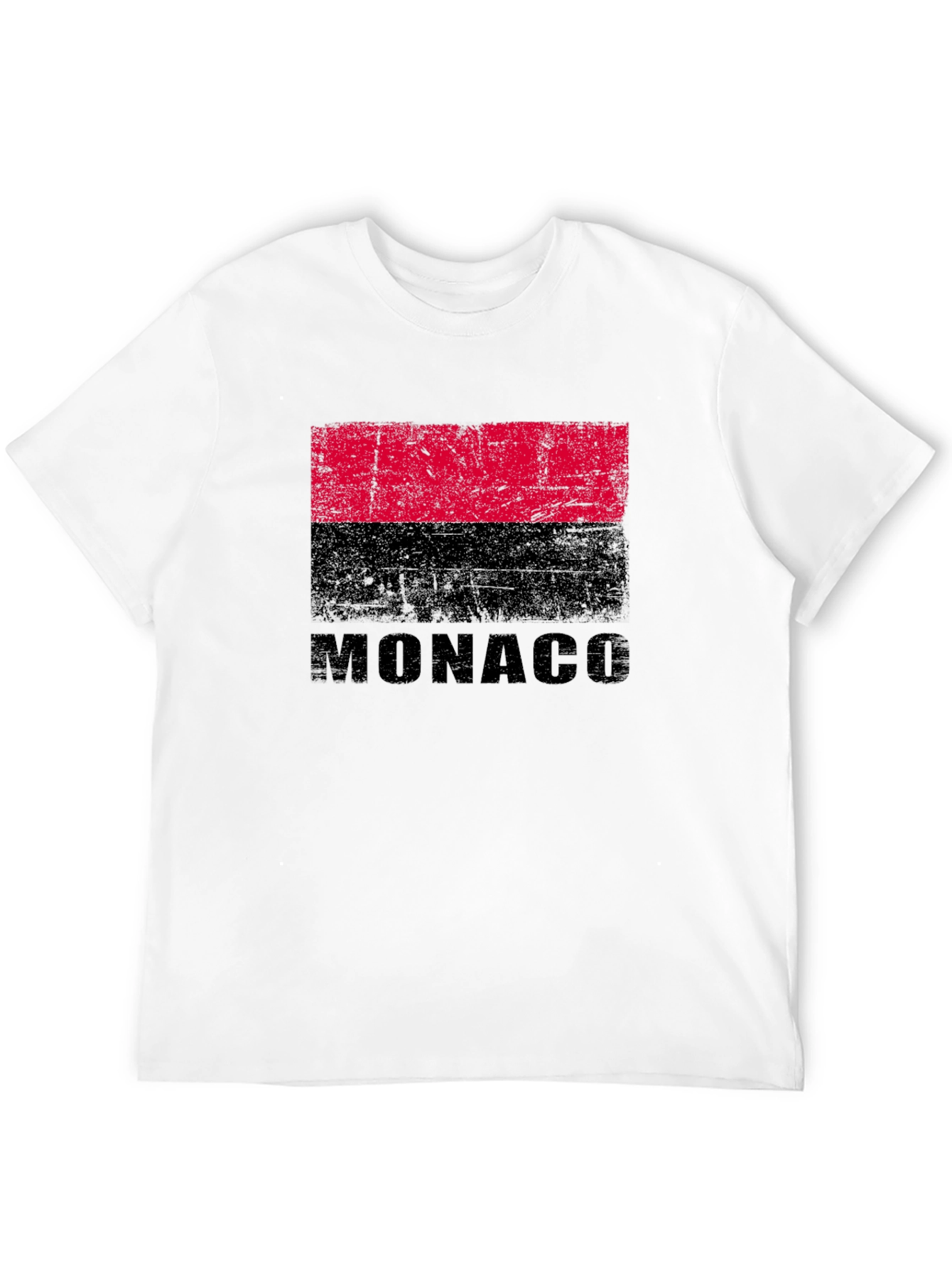 Monaco Flag Graphic T-Shirt - Distressed Design