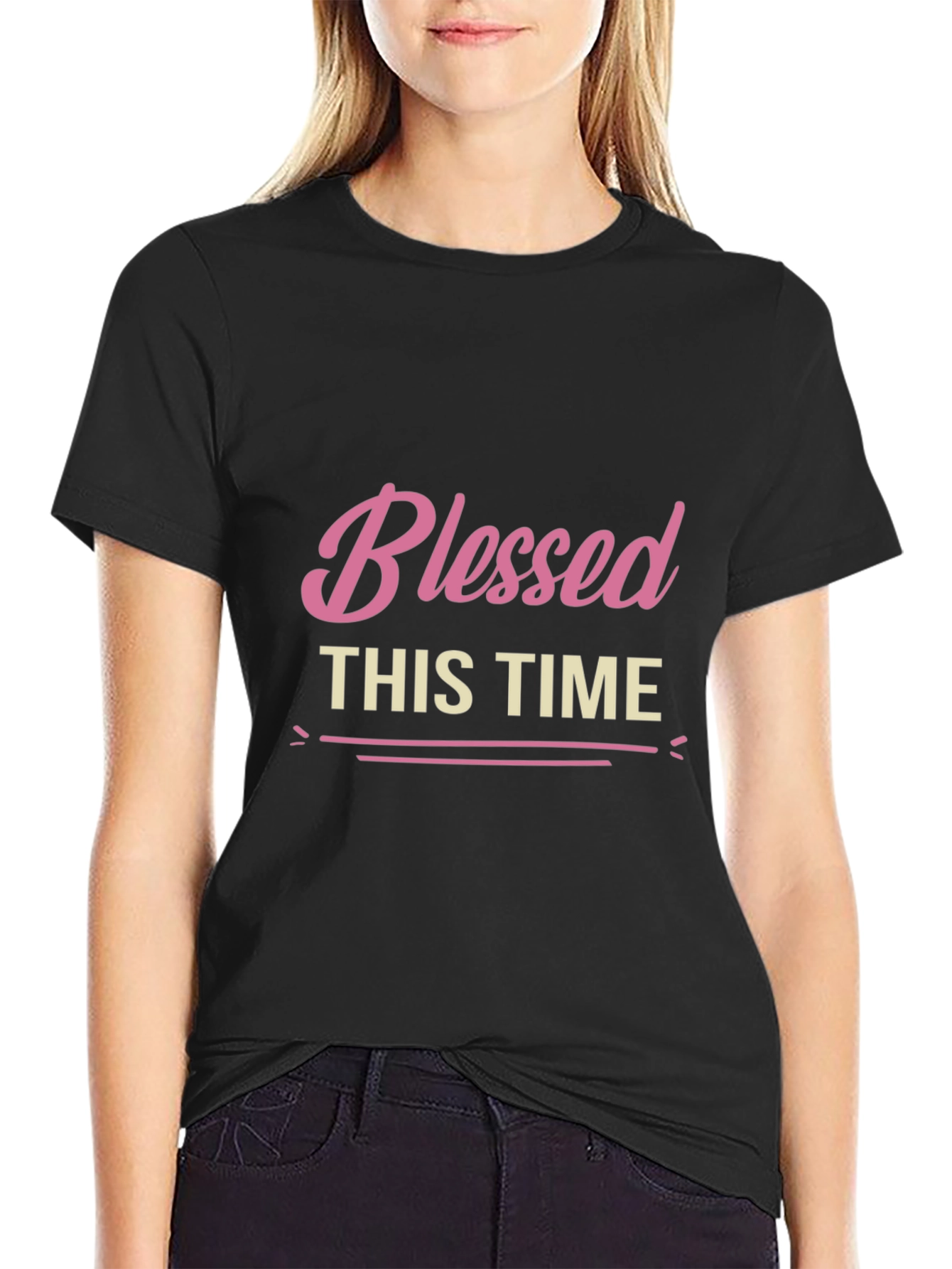 Blessed This Time Black Graphic Tee