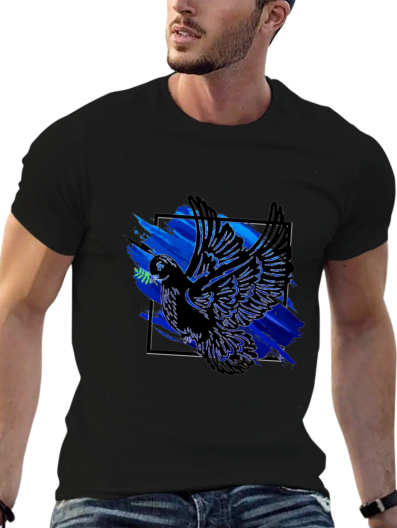 Peace Dove Graphic Tee - Mens Black T-Shirt
