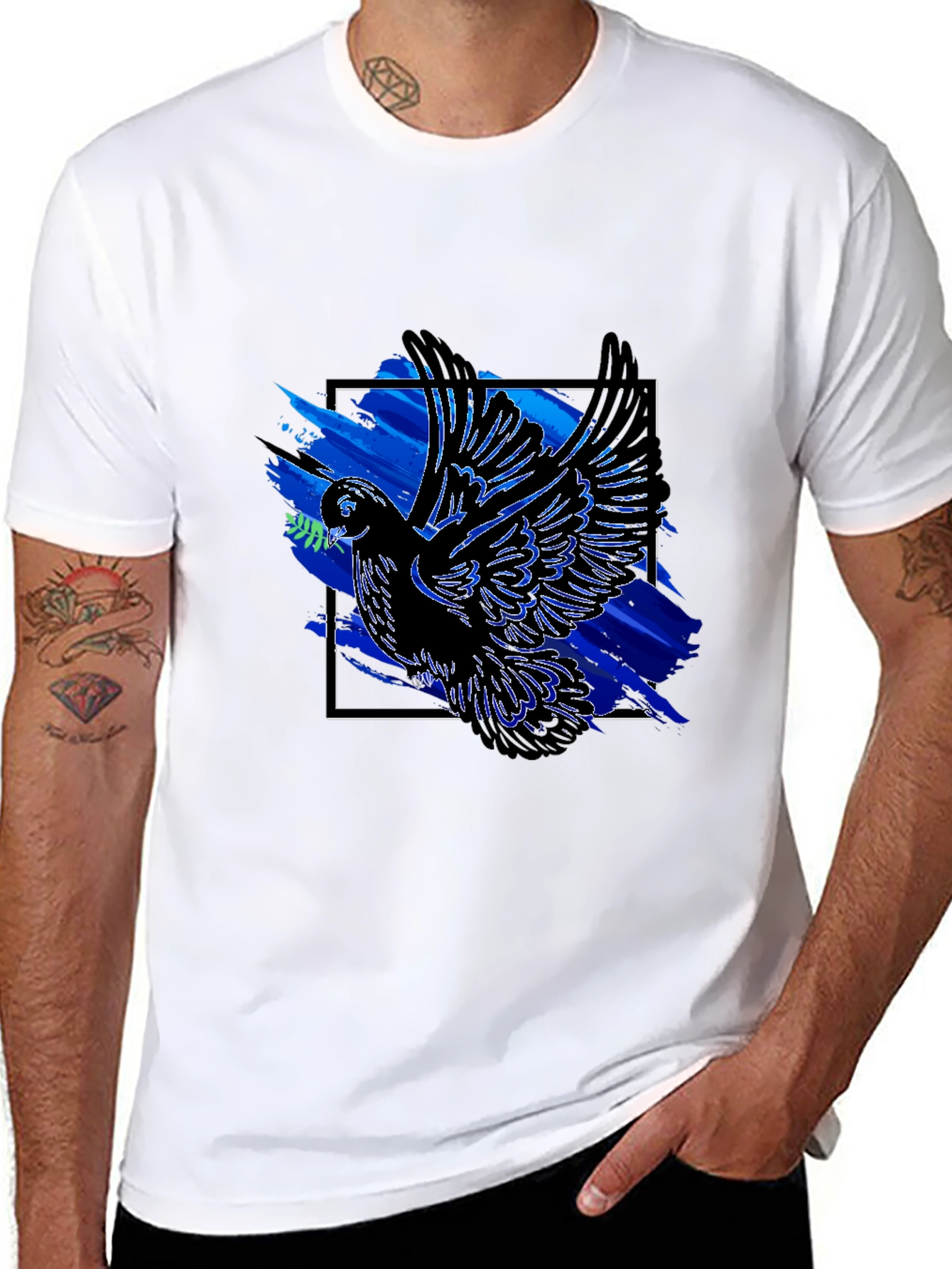Peace Dove Graphic Tee - Mens Black T-Shirt