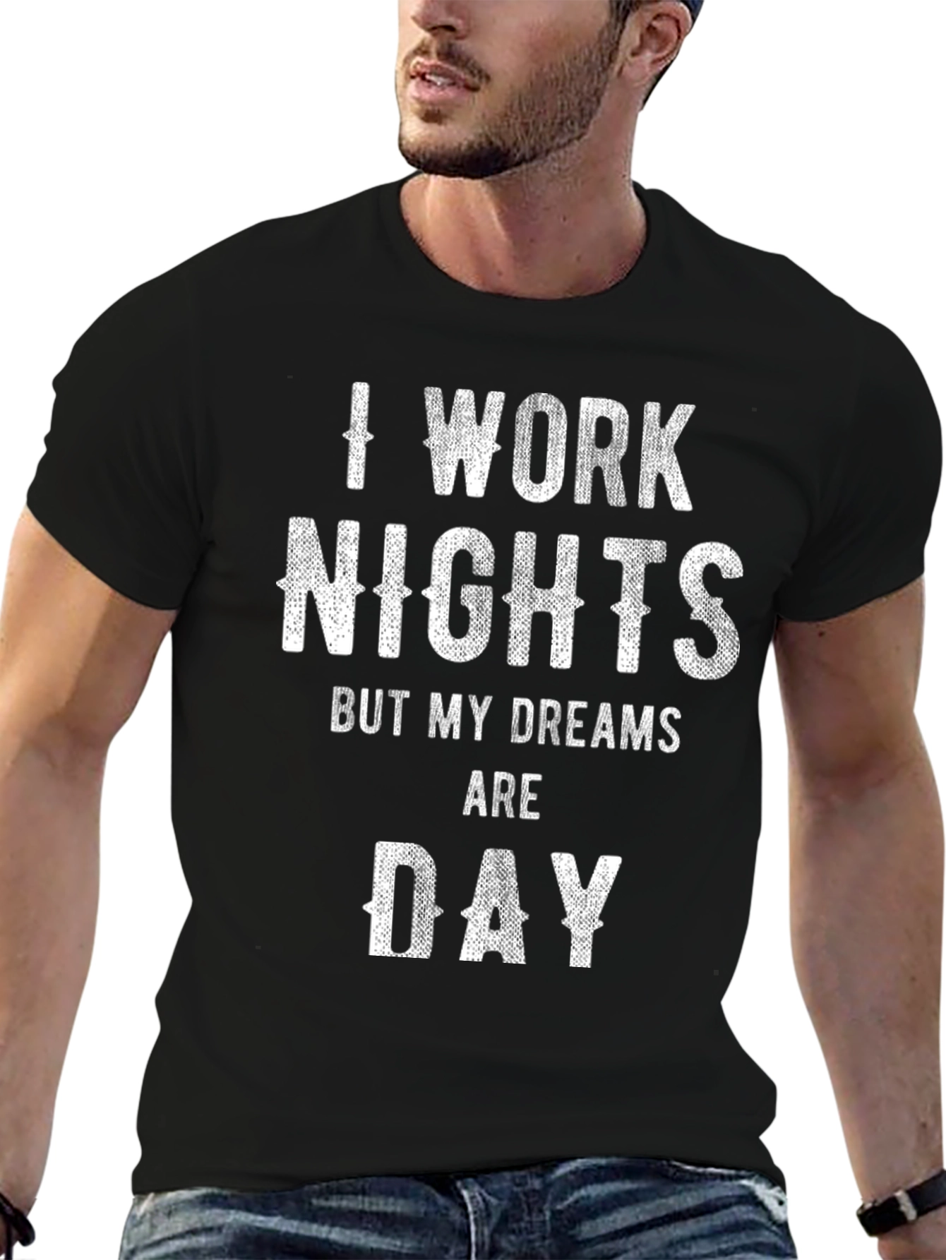I Work Nights Funny Graphic Tee