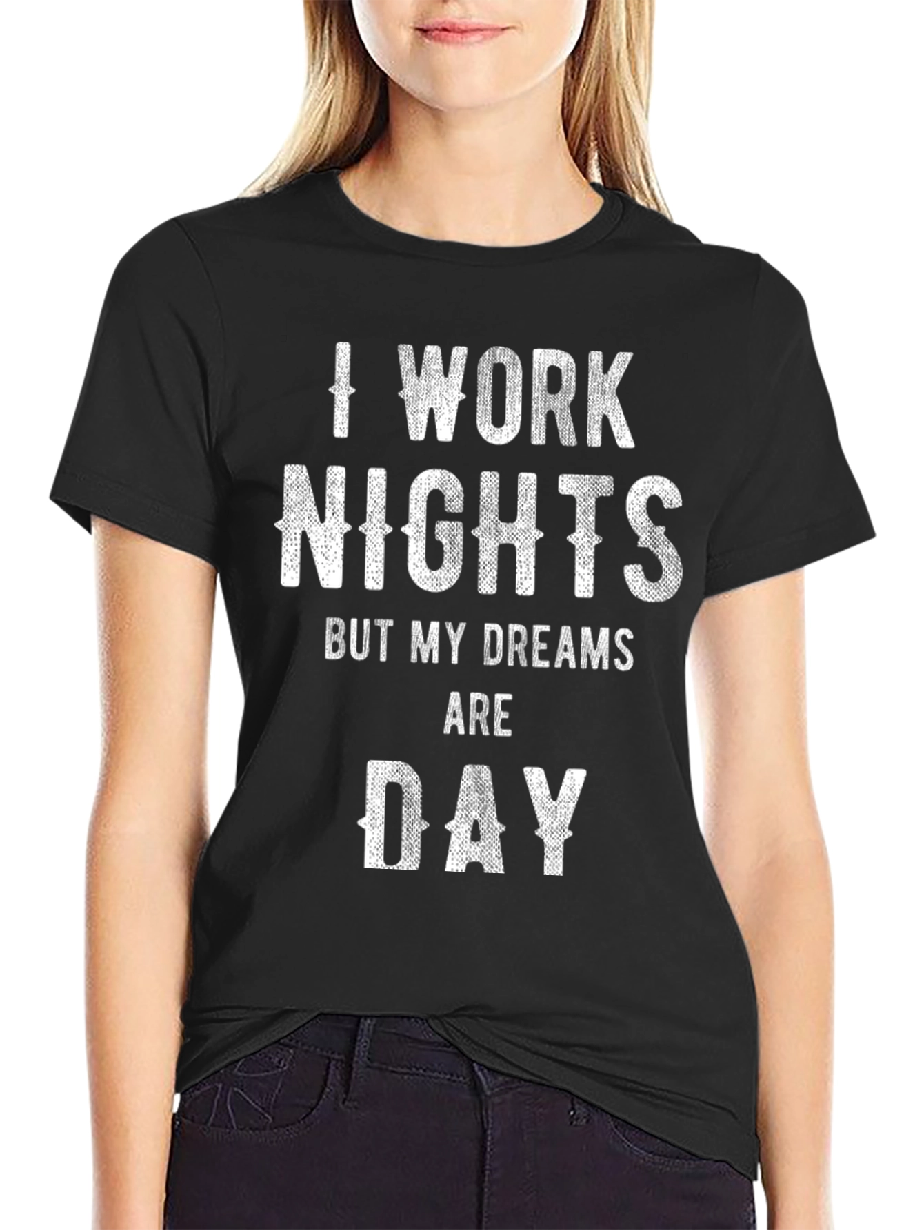 I Work Nights Funny Graphic Tee
