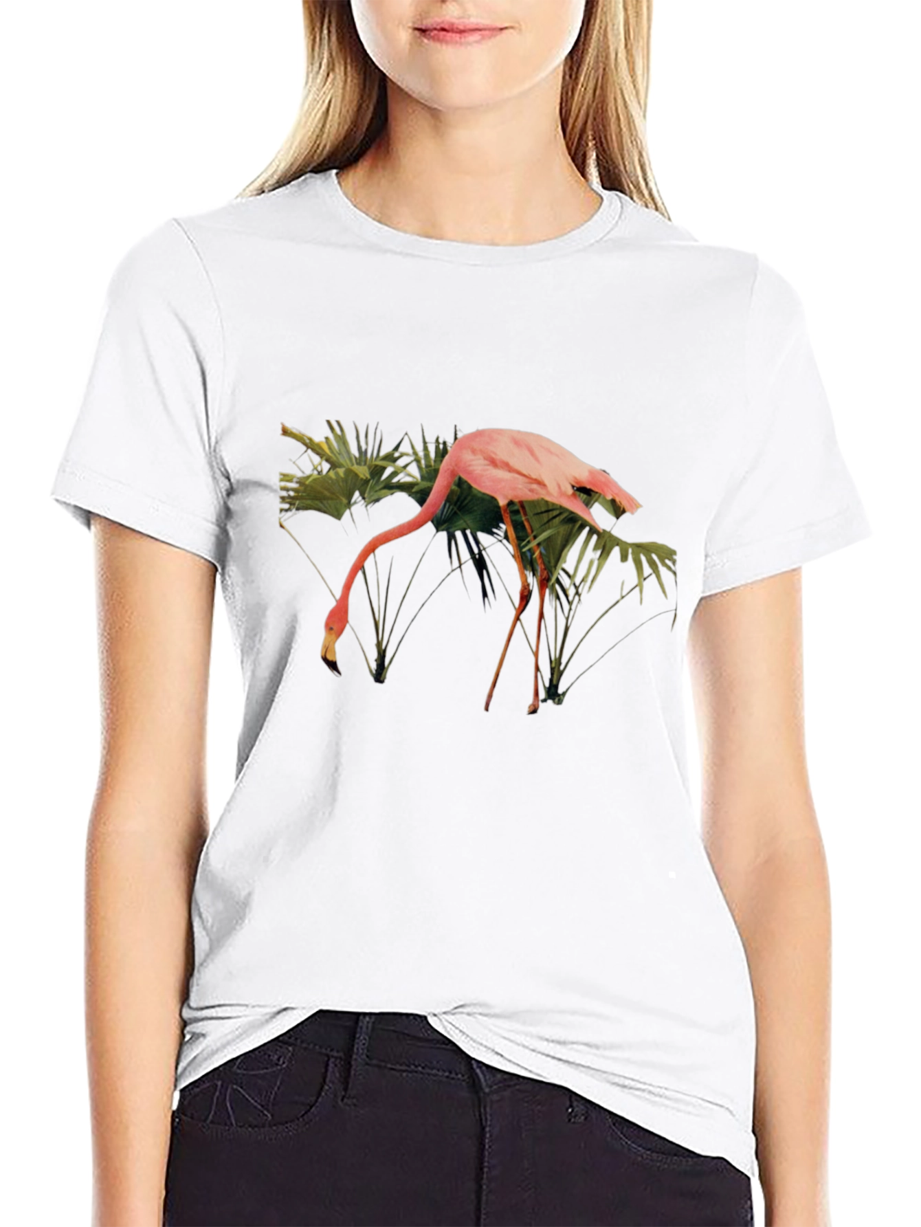 Flamingo Graphic T-Shirt - Tropical Bird Tee