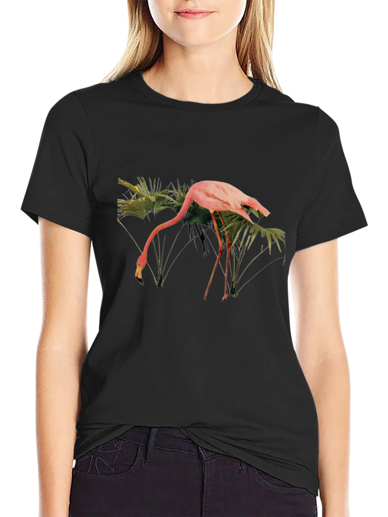 Flamingo Graphic T-Shirt - Tropical Bird Tee