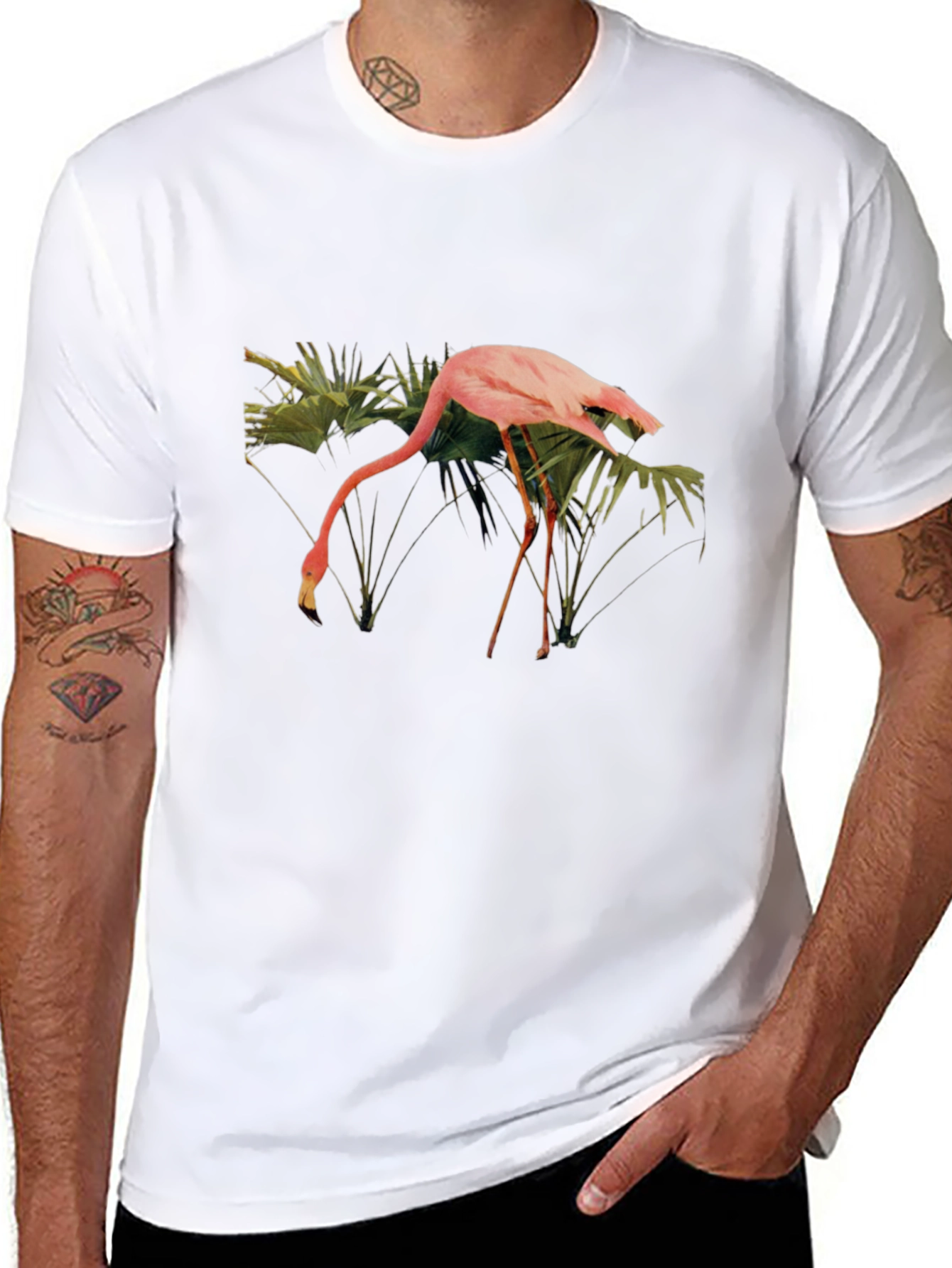 Flamingo Graphic T-Shirt - Tropical Bird Tee