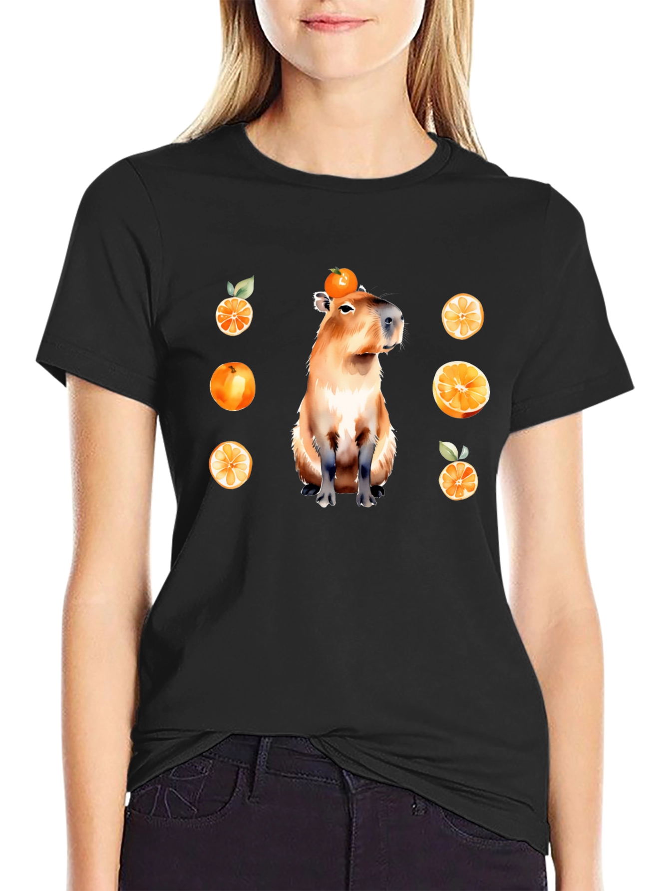 Capybara Orange T-Shirt - Unique Graphic Tee