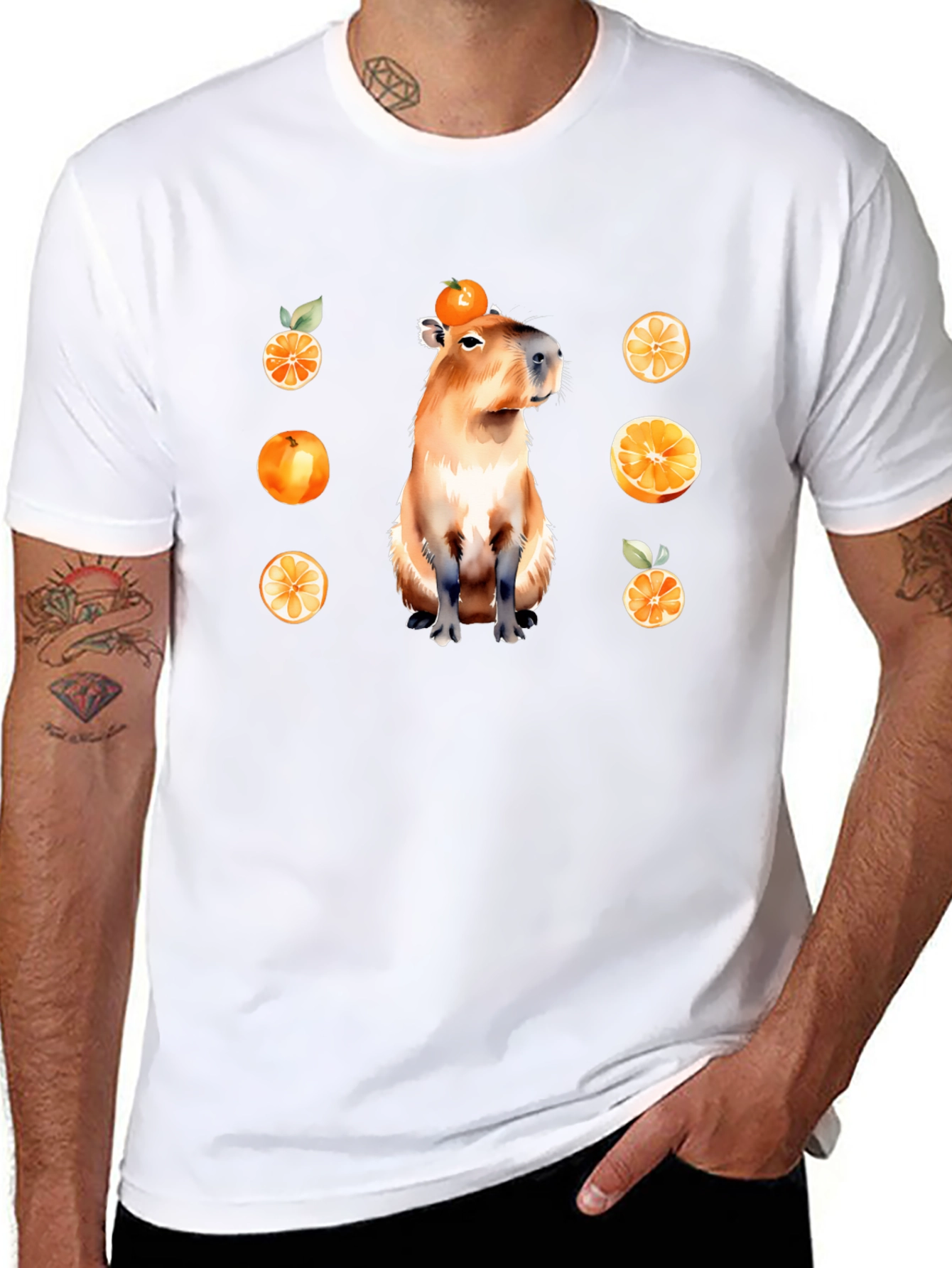 Capybara Orange T-Shirt - Unique Graphic Tee