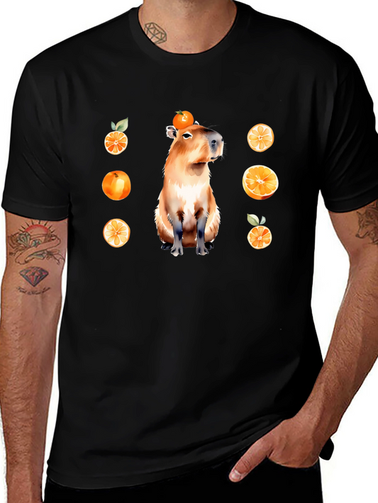 Capybara Orange T-Shirt - Unique Graphic Tee