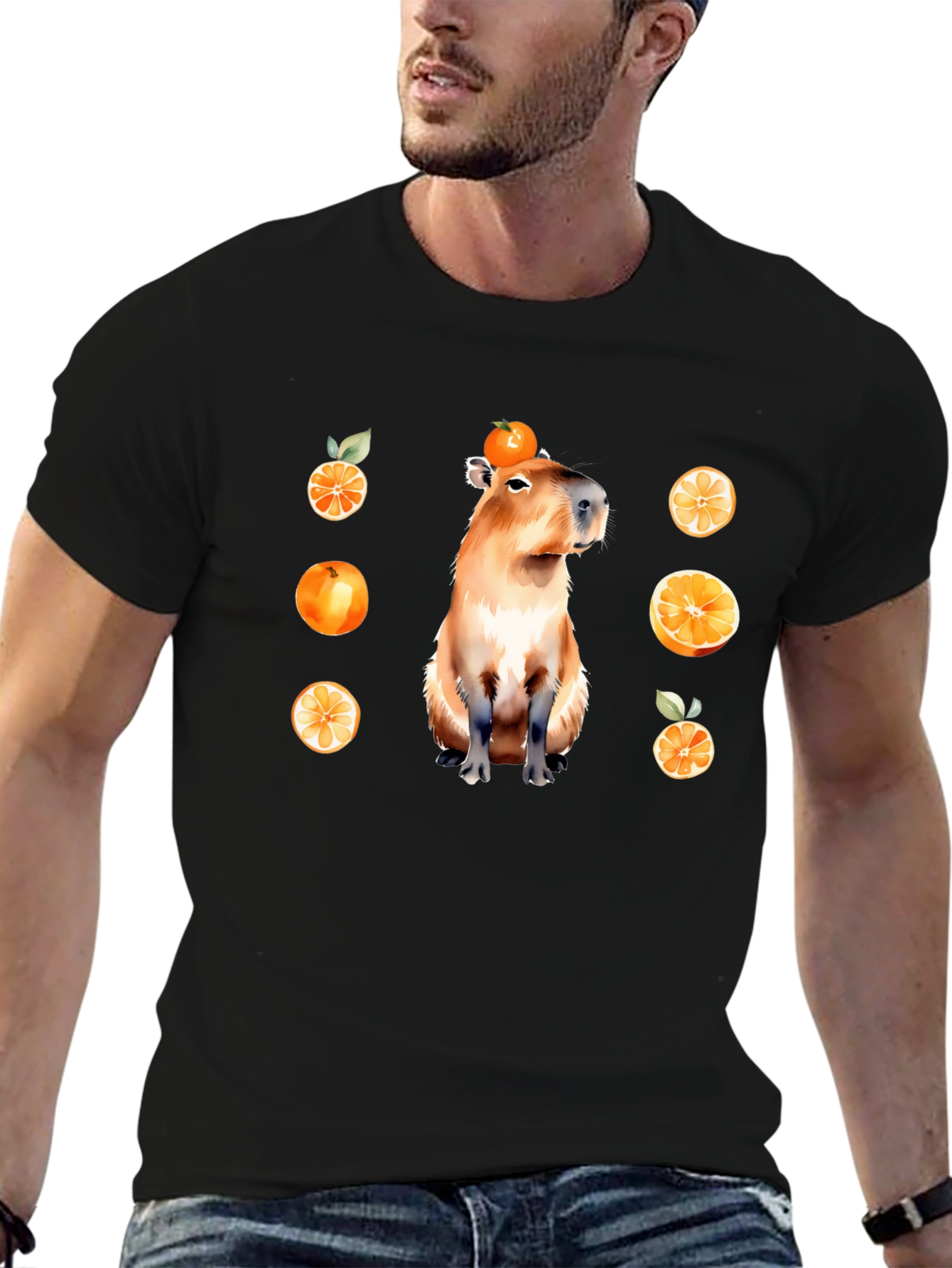 Capybara Orange T-Shirt - Unique Graphic Tee