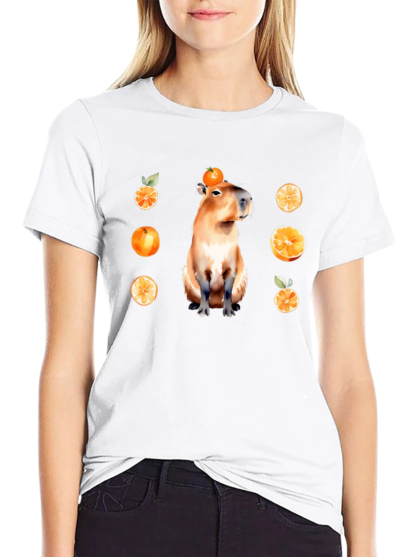 Capybara Orange T-Shirt - Unique Graphic Tee