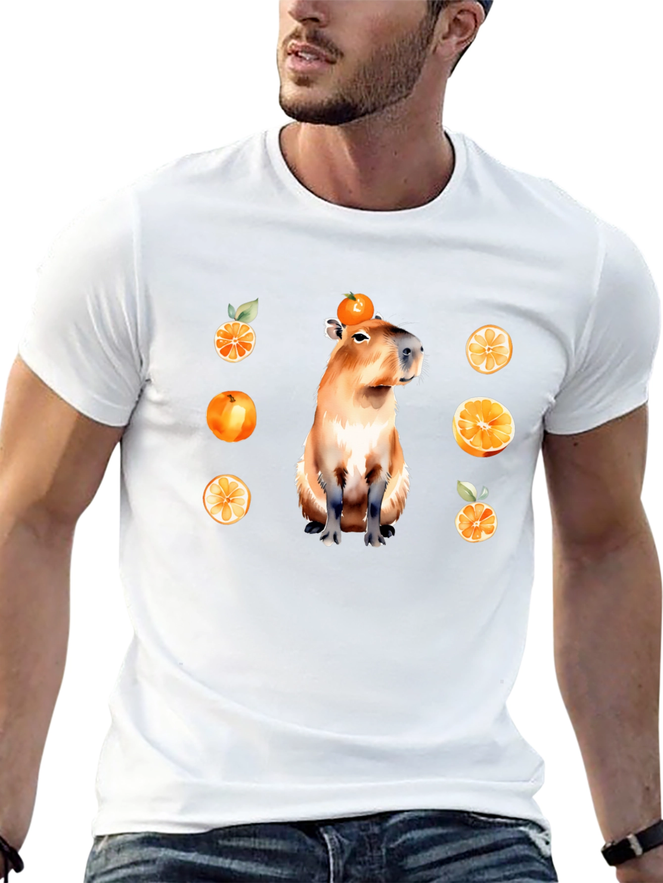 Capybara Orange T-Shirt - Unique Graphic Tee