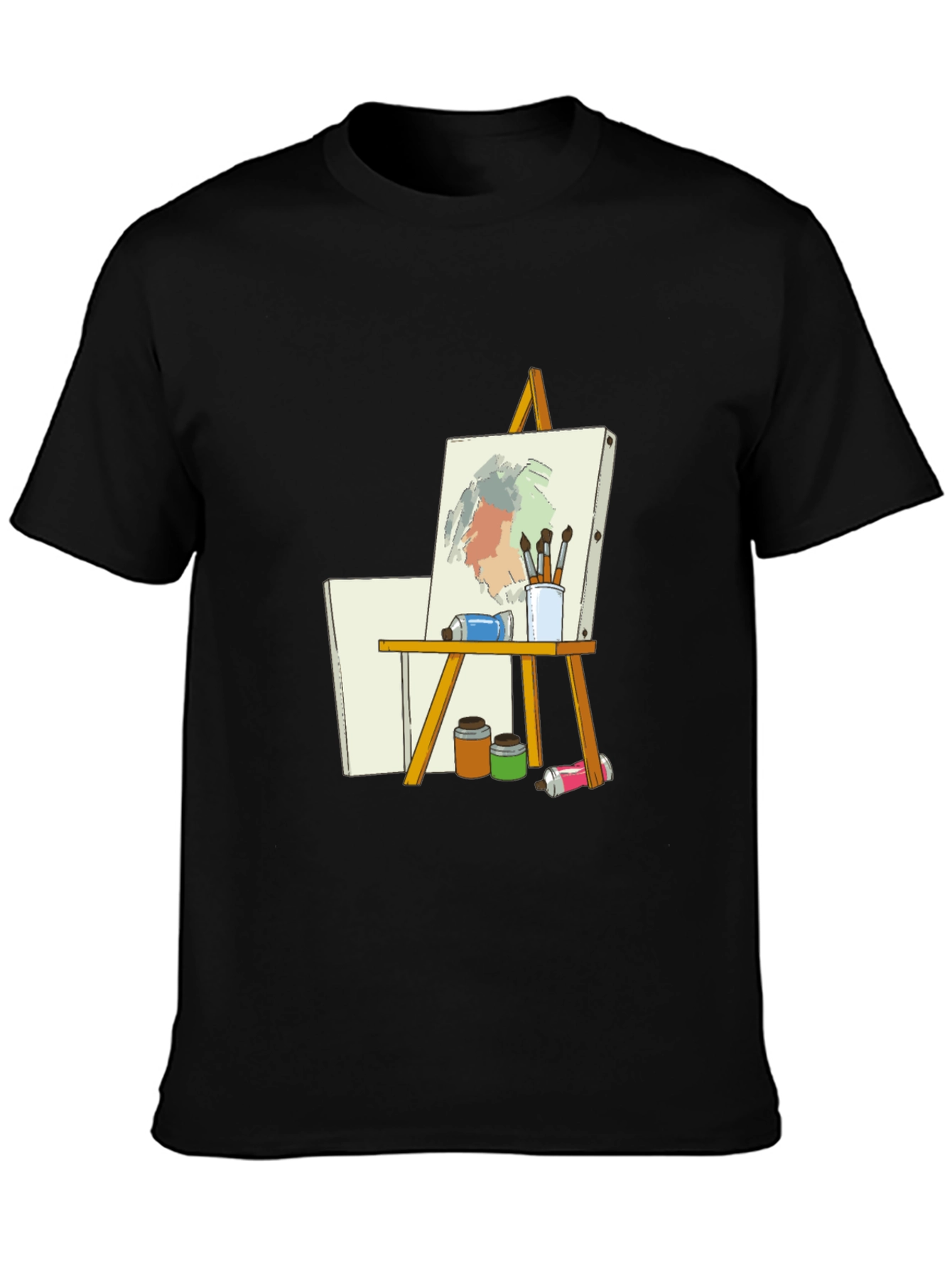 Artist Easel Graphic Tee - Black Cotton Blend