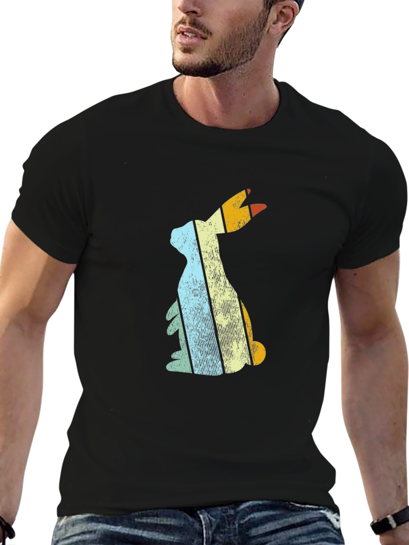Retro Easter Bunny T-Shirt - Distressed Graphic Tee