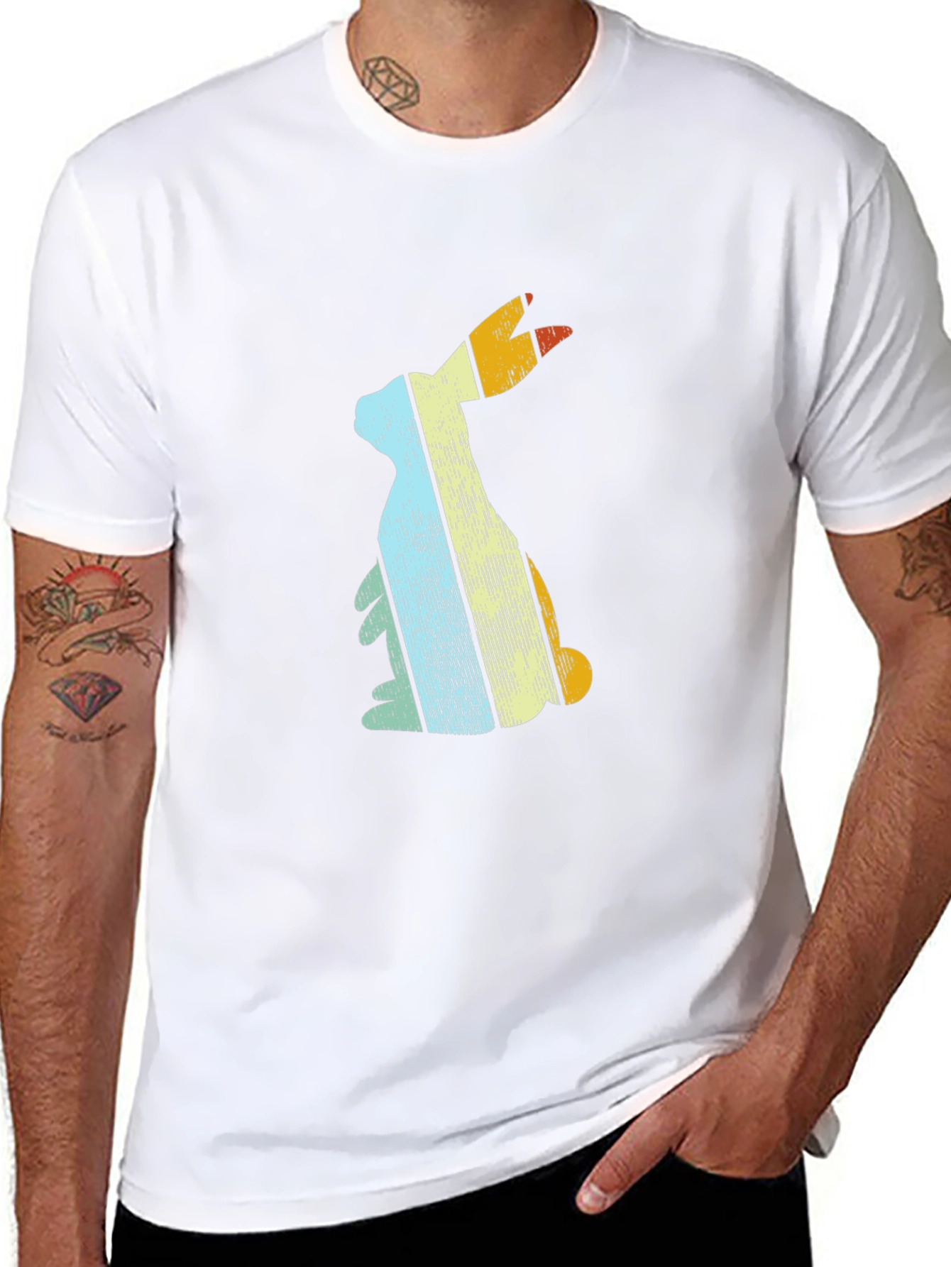 Retro Easter Bunny T-Shirt - Distressed Graphic Tee