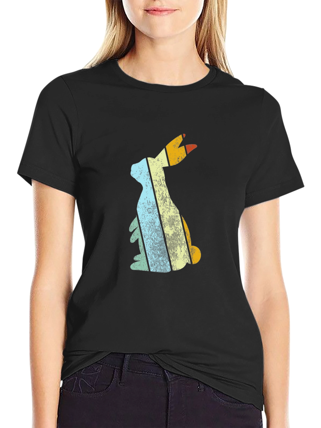 Retro Easter Bunny T-Shirt - Distressed Graphic Tee