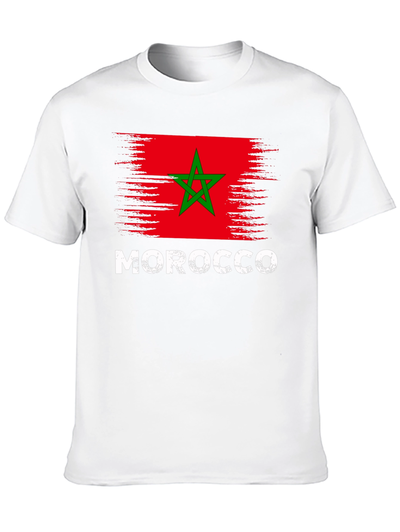 Morocco Flag Graphic Black T-Shirt