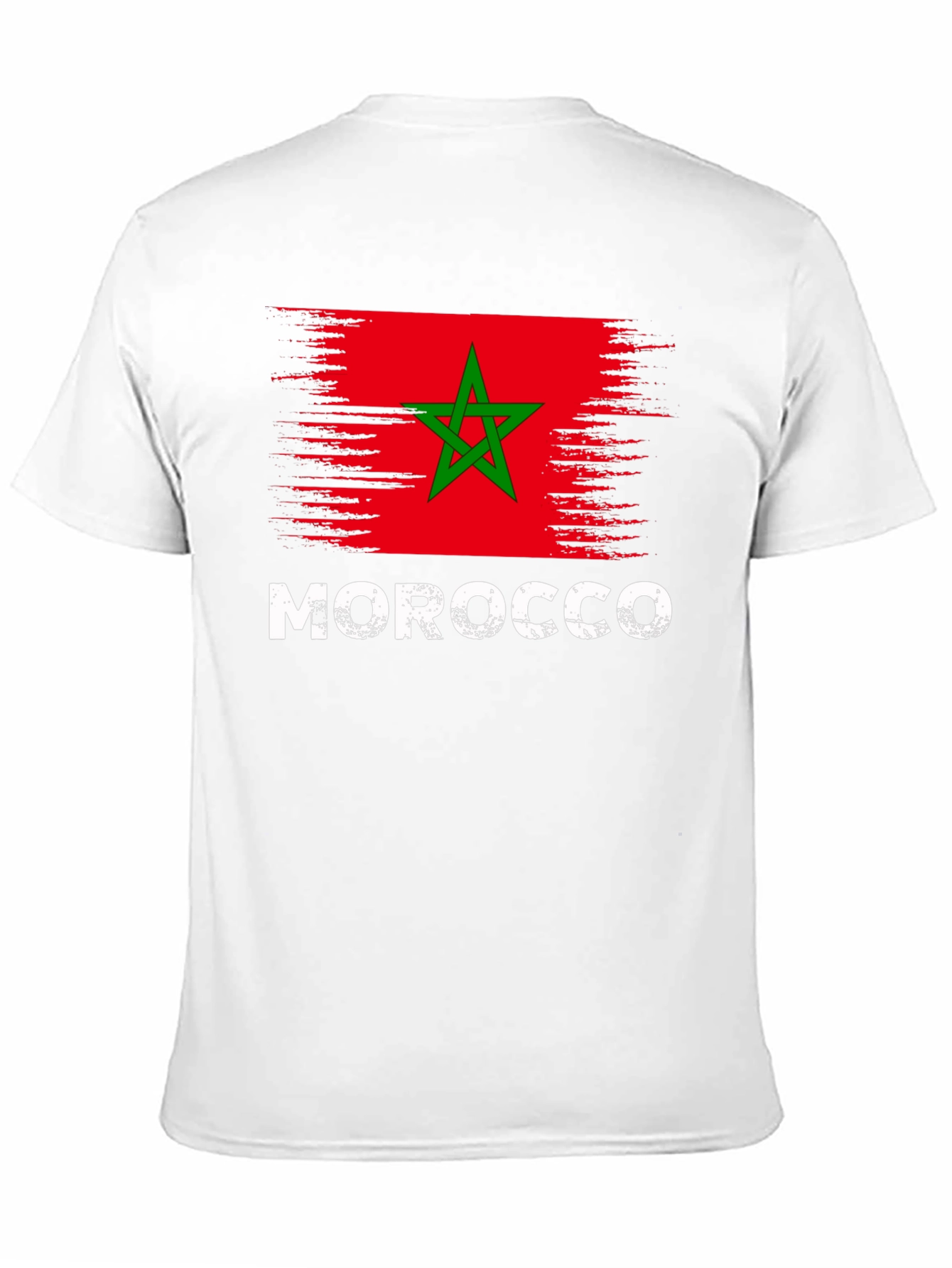 Morocco Flag Graphic Black T-Shirt