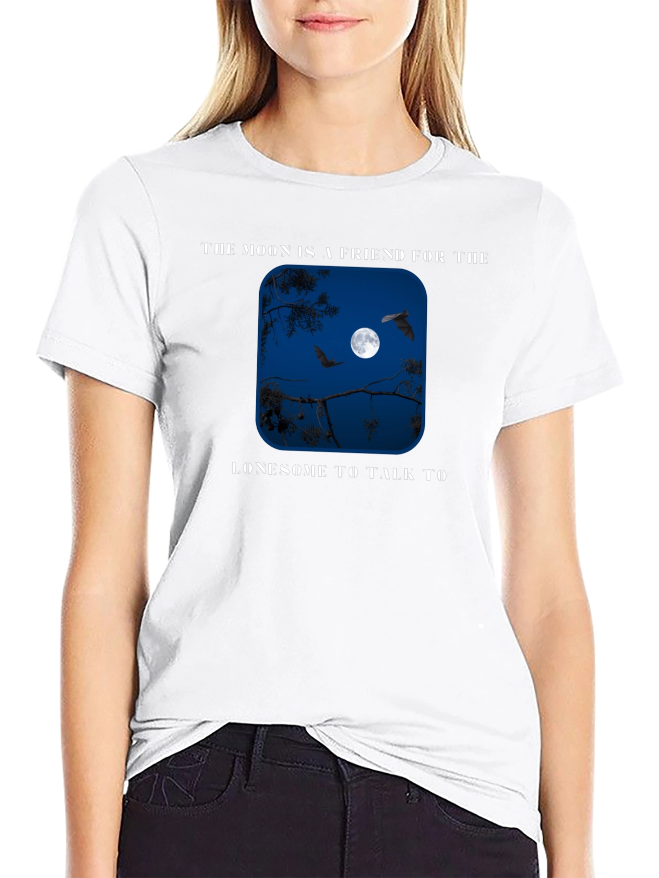 Moon Friend Graphic T-Shirt - Lonesome Night Tee