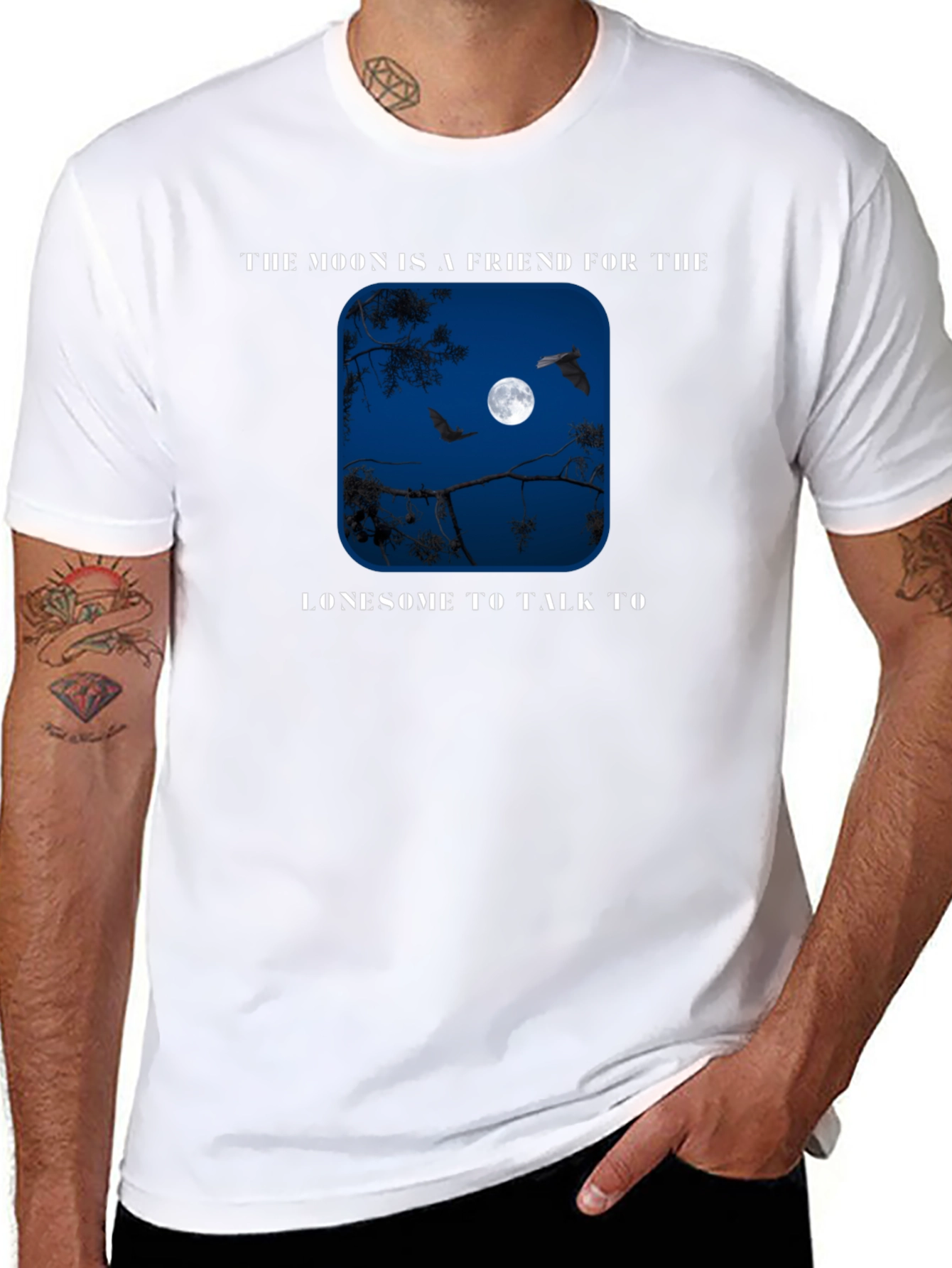 Moon Friend Graphic T-Shirt - Lonesome Night Tee
