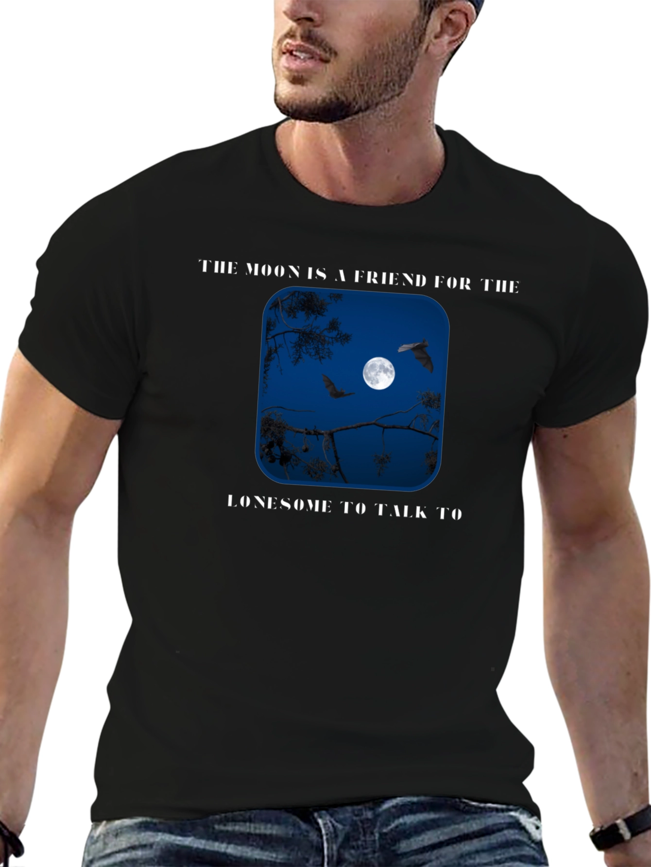 Moon Friend Graphic T-Shirt - Lonesome Night Tee