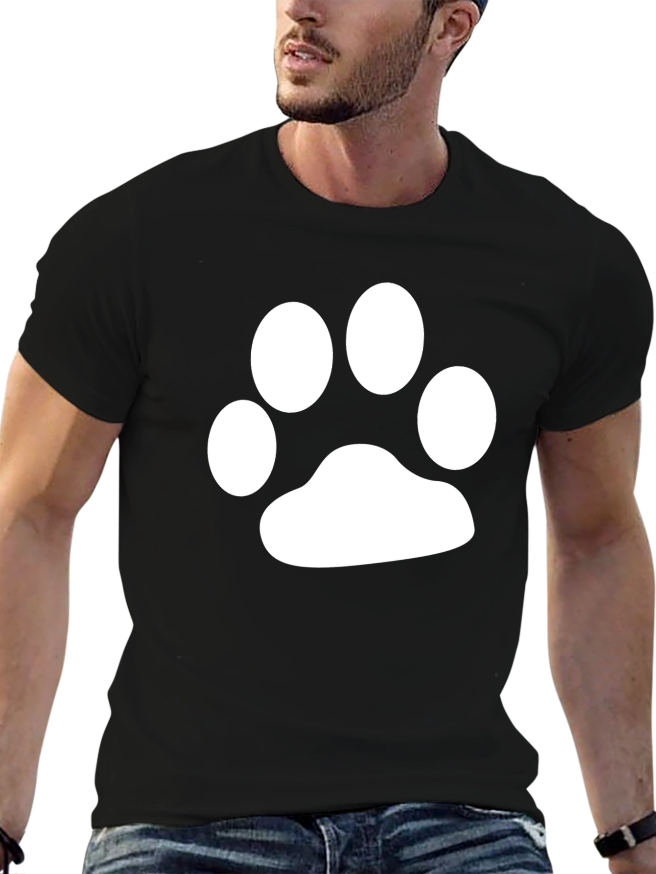 Paw Print Graphic T-Shirt - Casual Comfort
