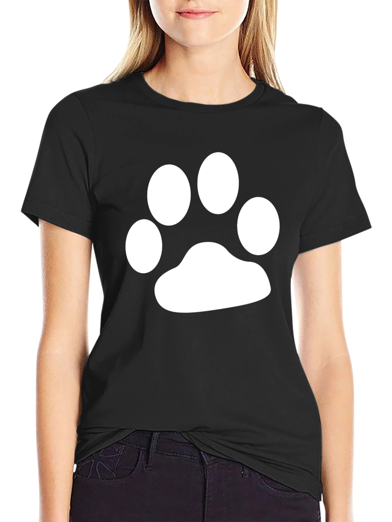 Paw Print Graphic T-Shirt - Casual Comfort