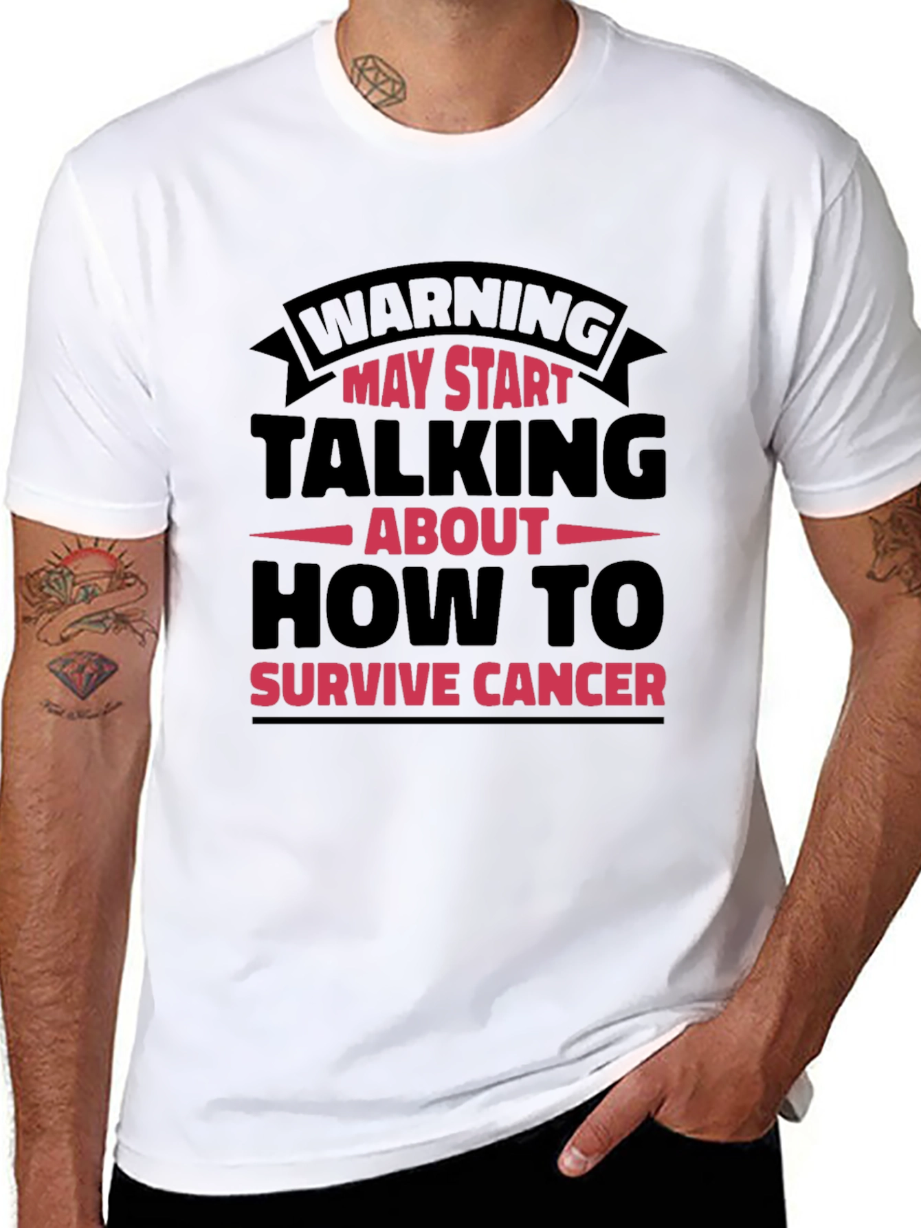 Cancer Survivor T-Shirt - Warning May Start Talking