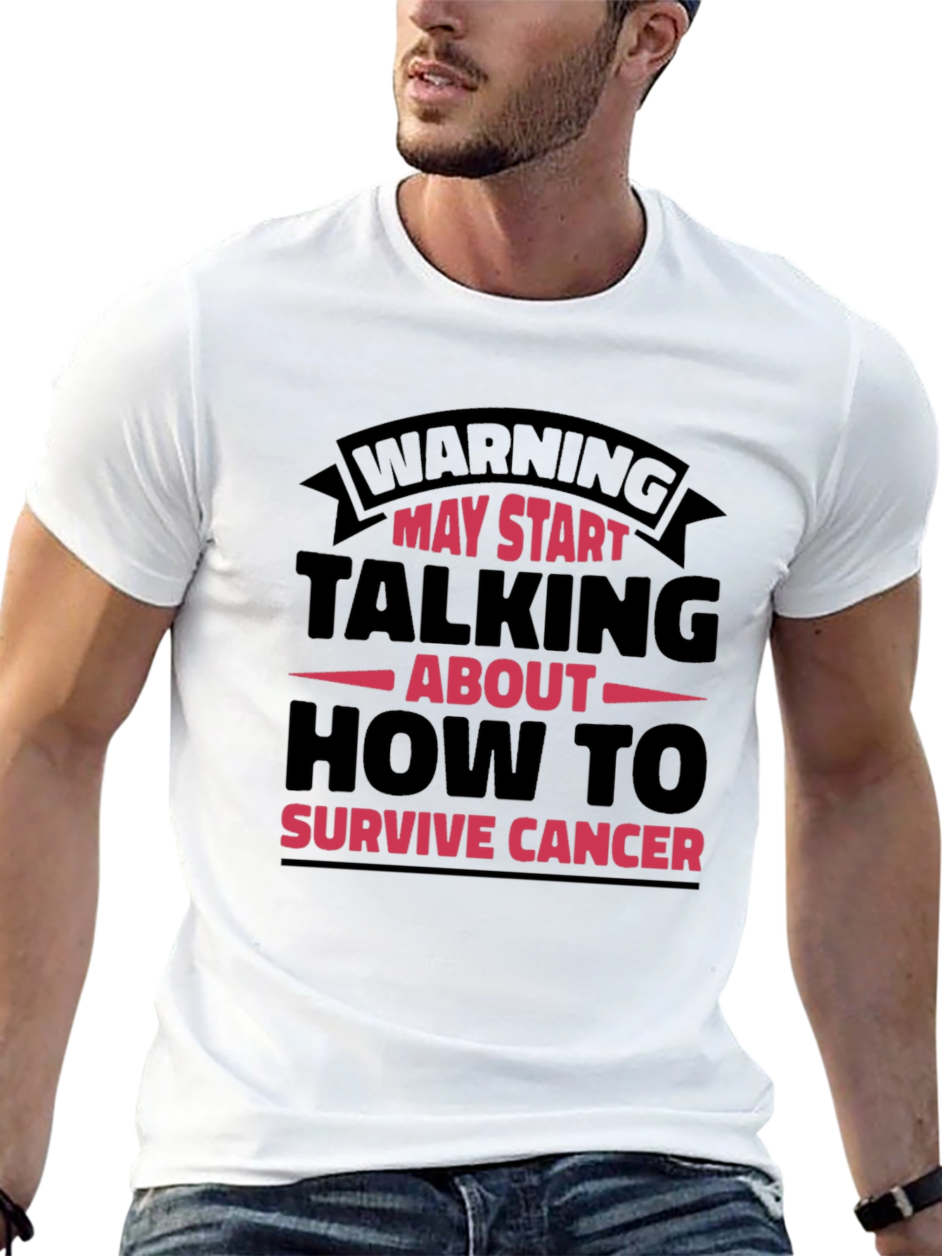 Cancer Survivor T-Shirt - Warning May Start Talking
