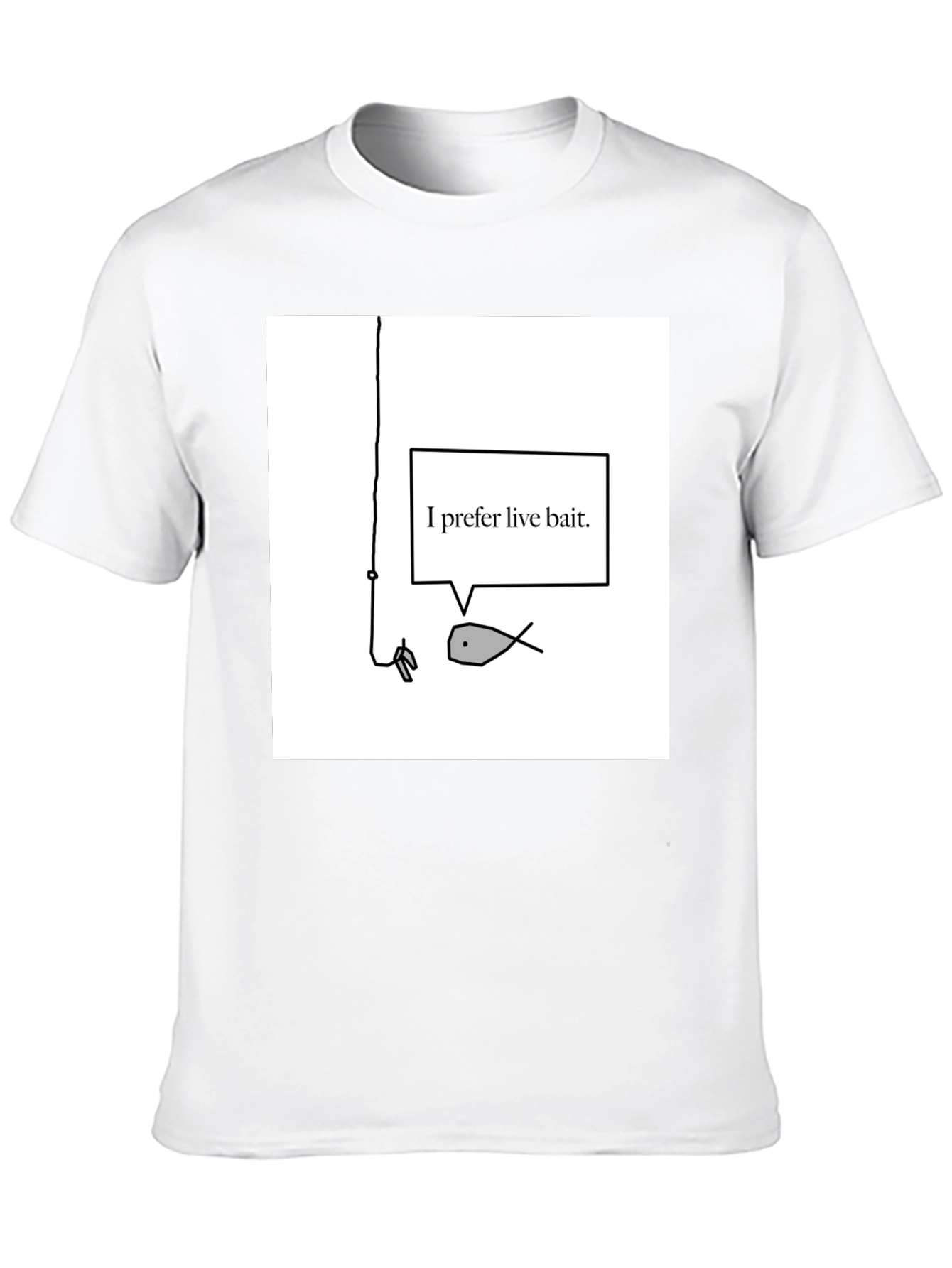 Live Bait Fish Graphic Tee - Black Cotton Shirt