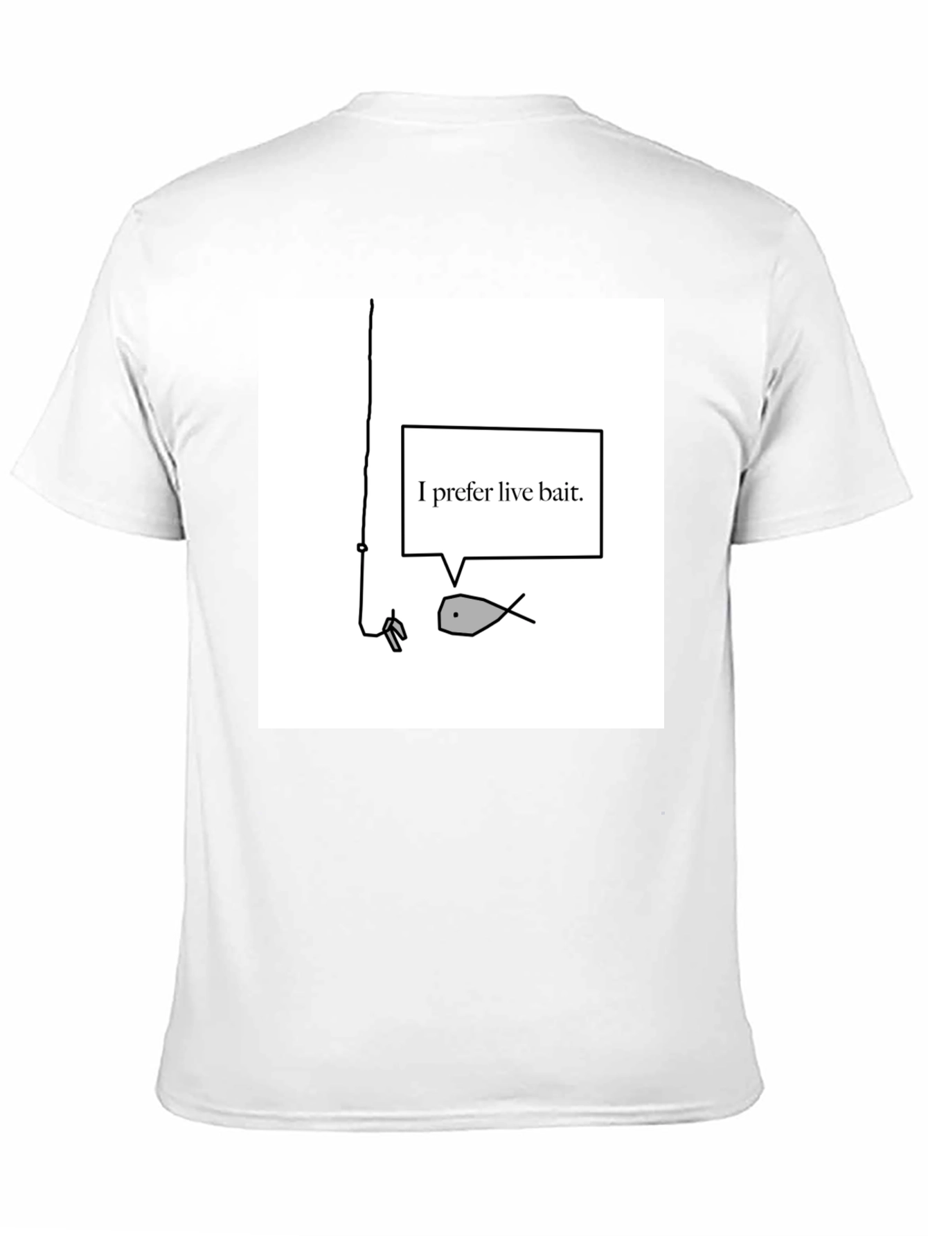 Live Bait Fish Graphic Tee - Black Cotton Shirt
