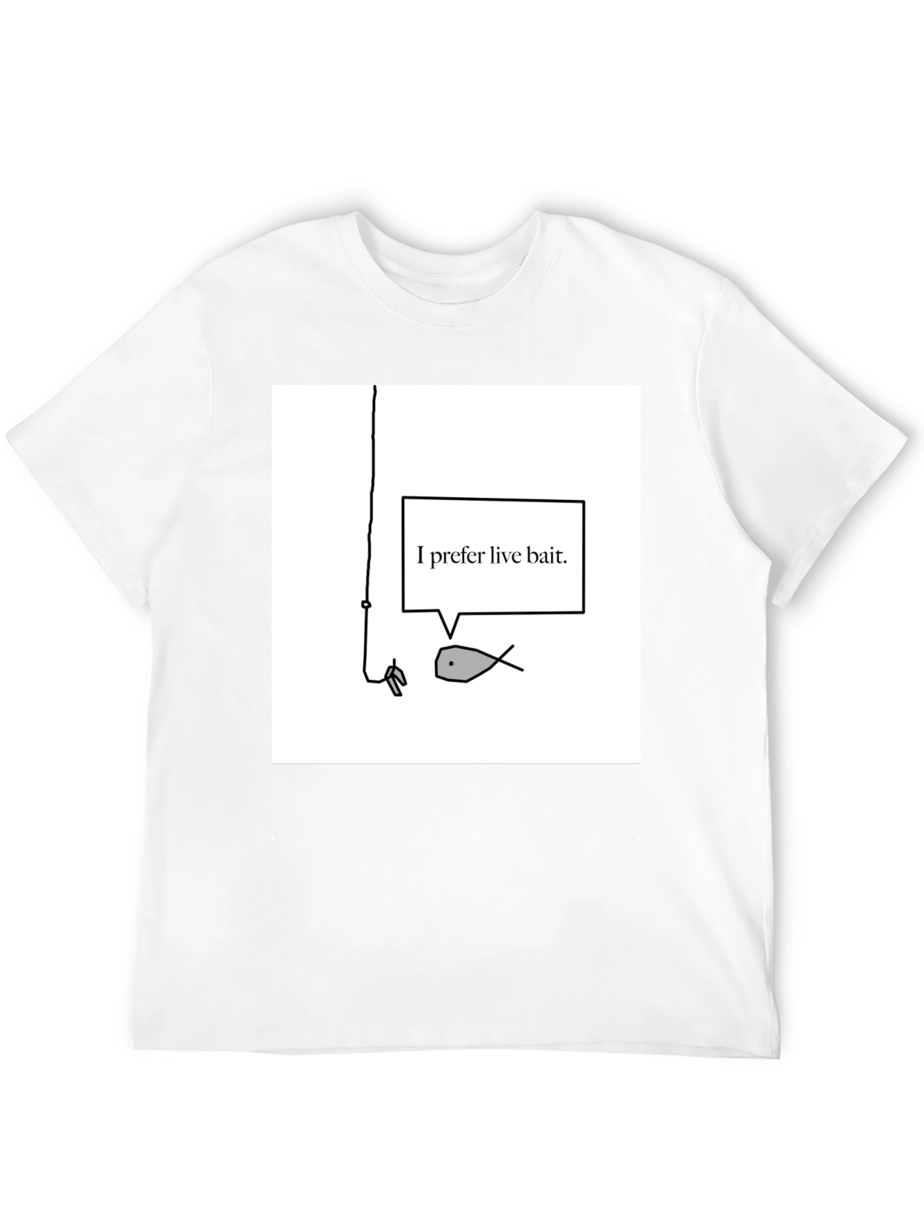 Live Bait Fish Graphic Tee - Black Cotton Shirt