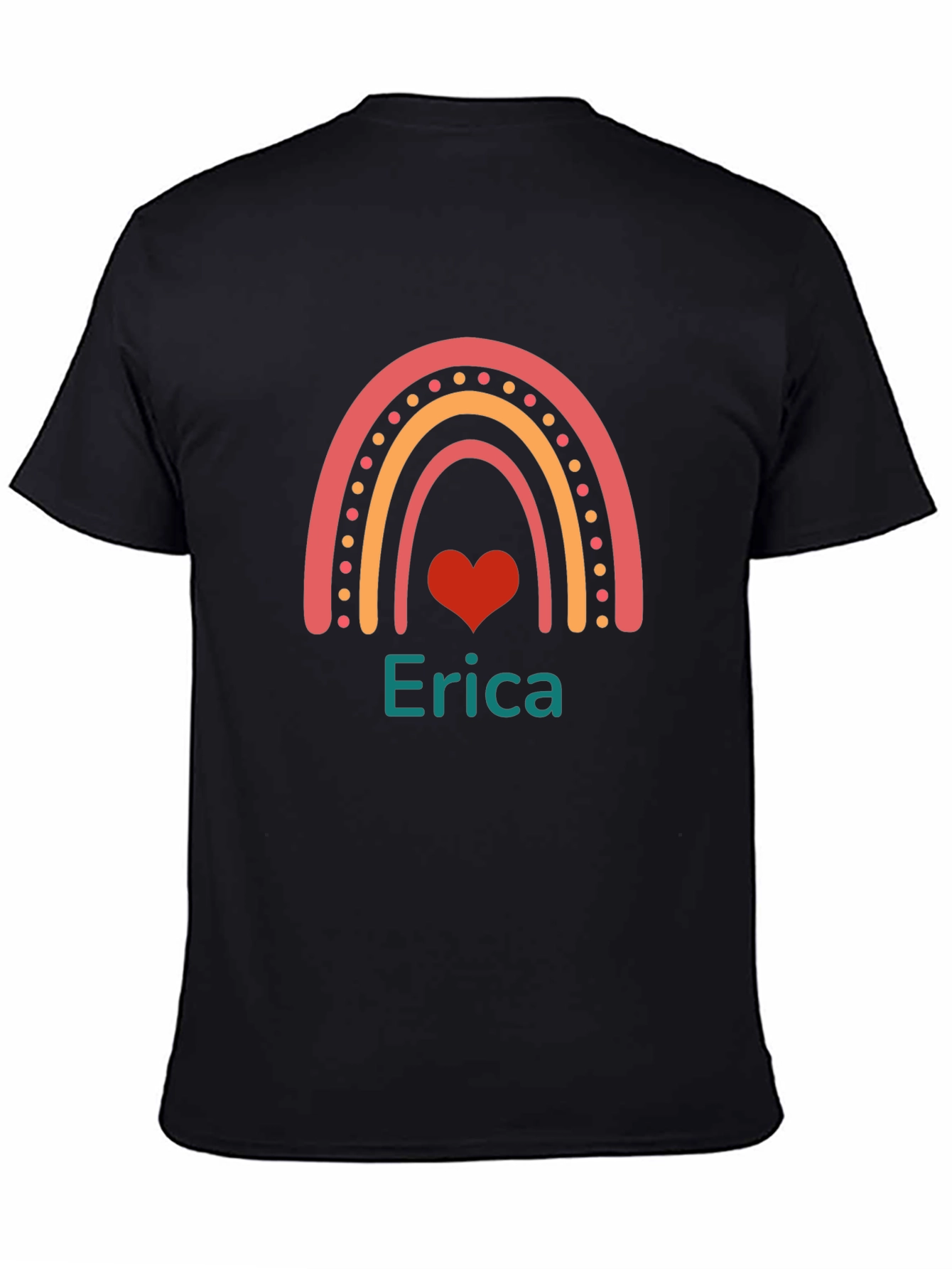Erica Rainbow Heart Personalized T-Shirt