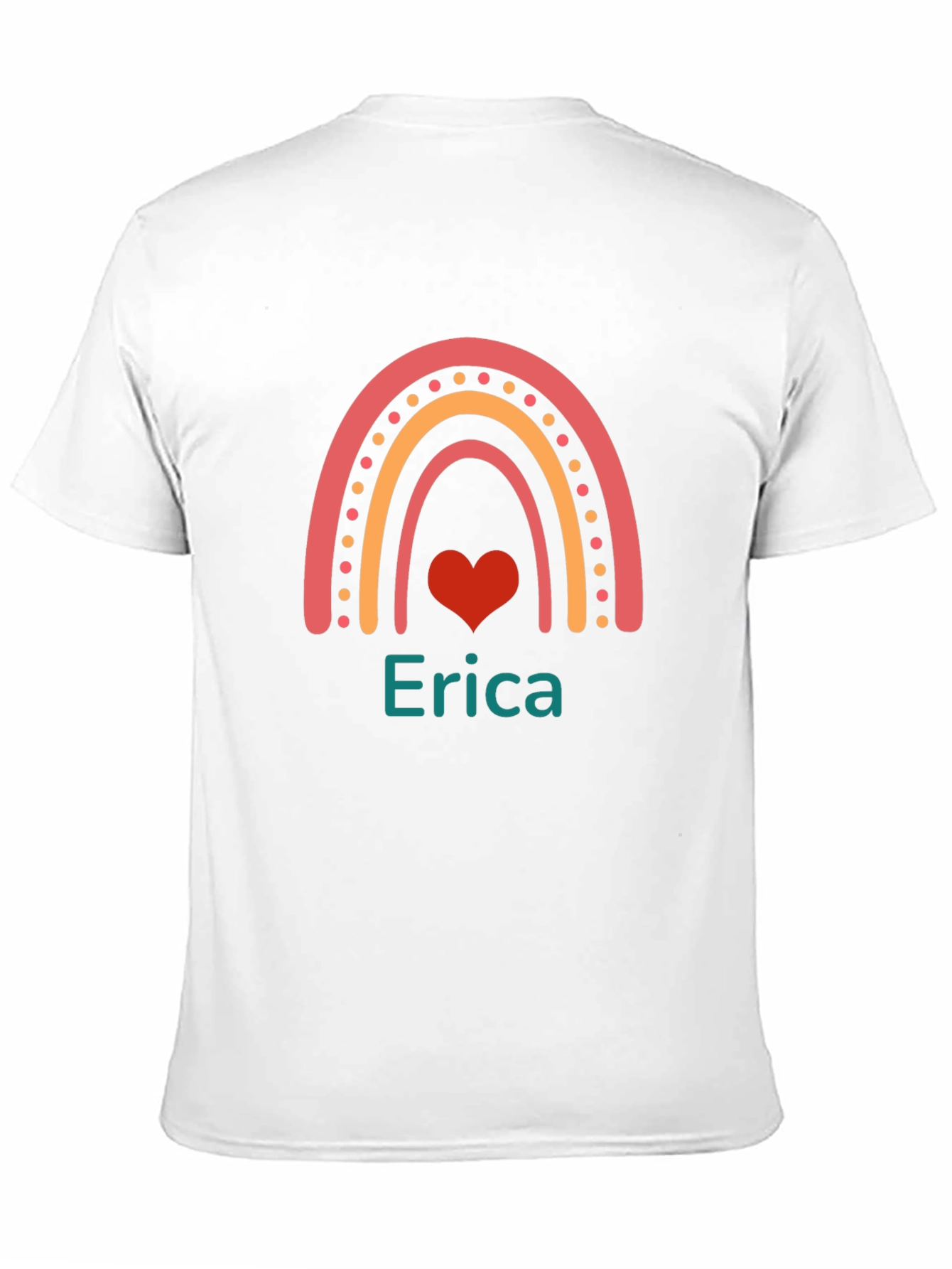 Erica Rainbow Heart Personalized T-Shirt