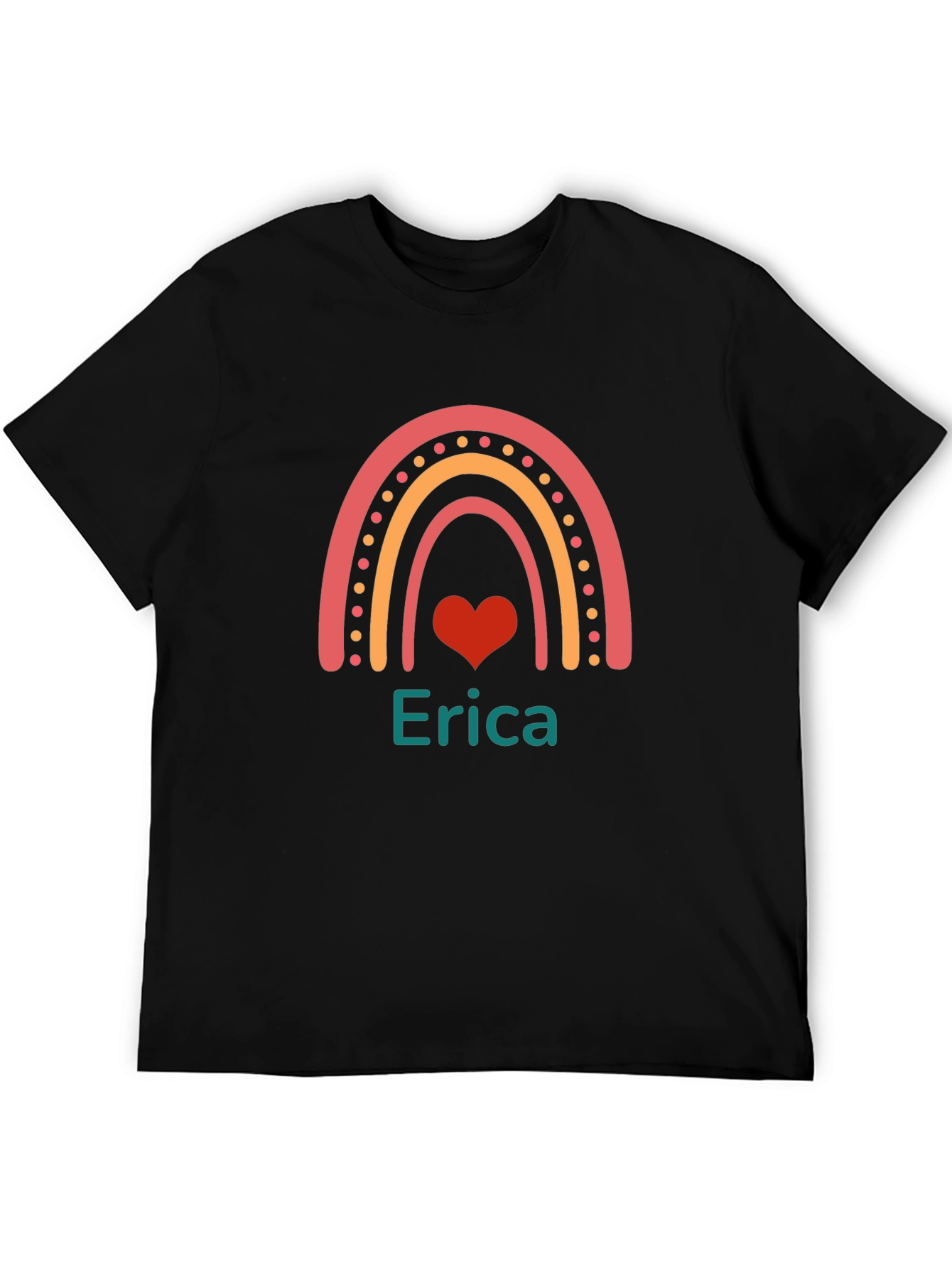 Erica Rainbow Heart Personalized T-Shirt