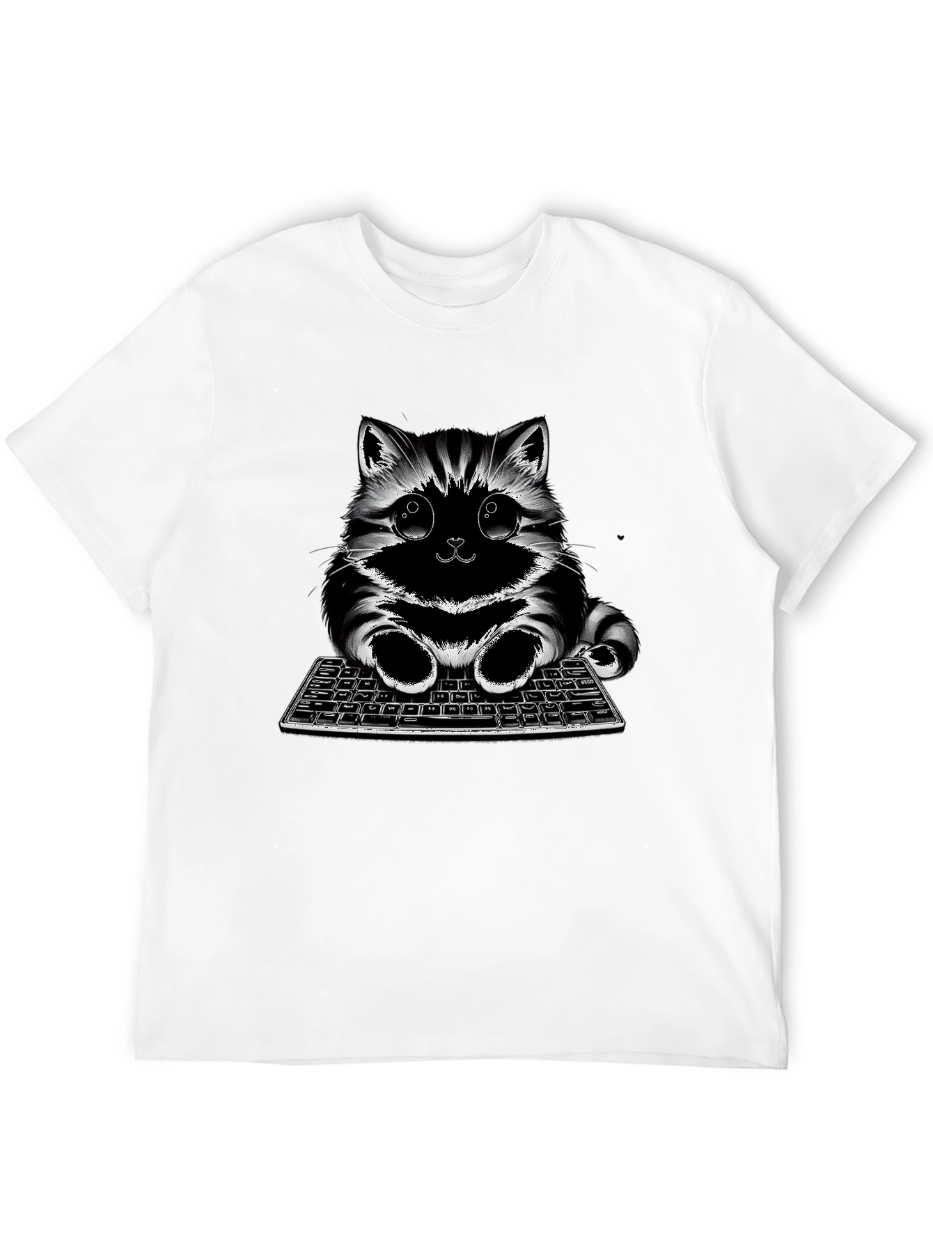 Cute Cat Keyboard Graphic Tee