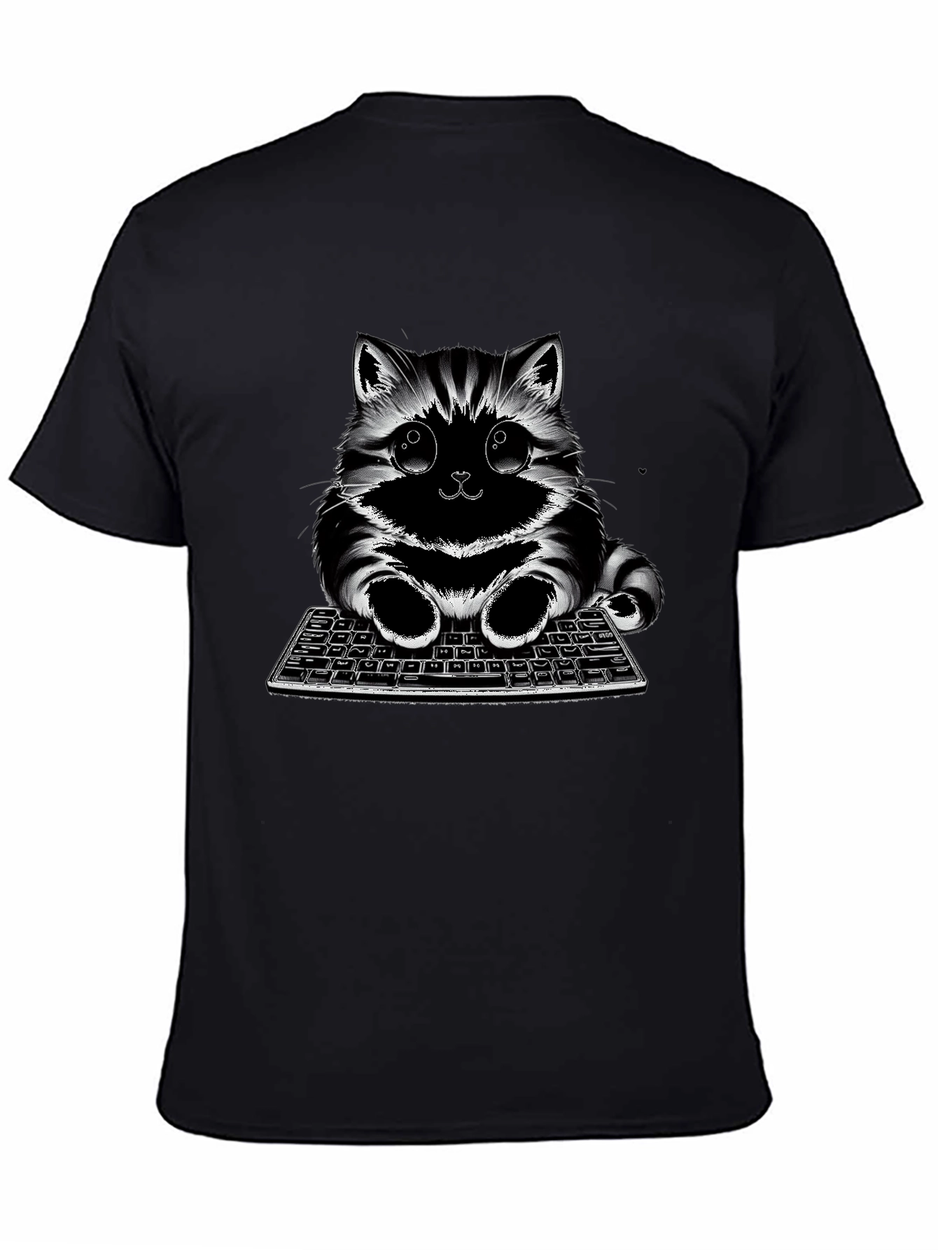 Cute Cat Keyboard Graphic Tee