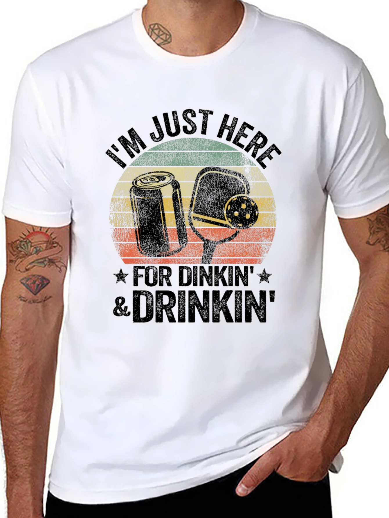 Pickleball Dinkin & Drinkin Graphic Tee