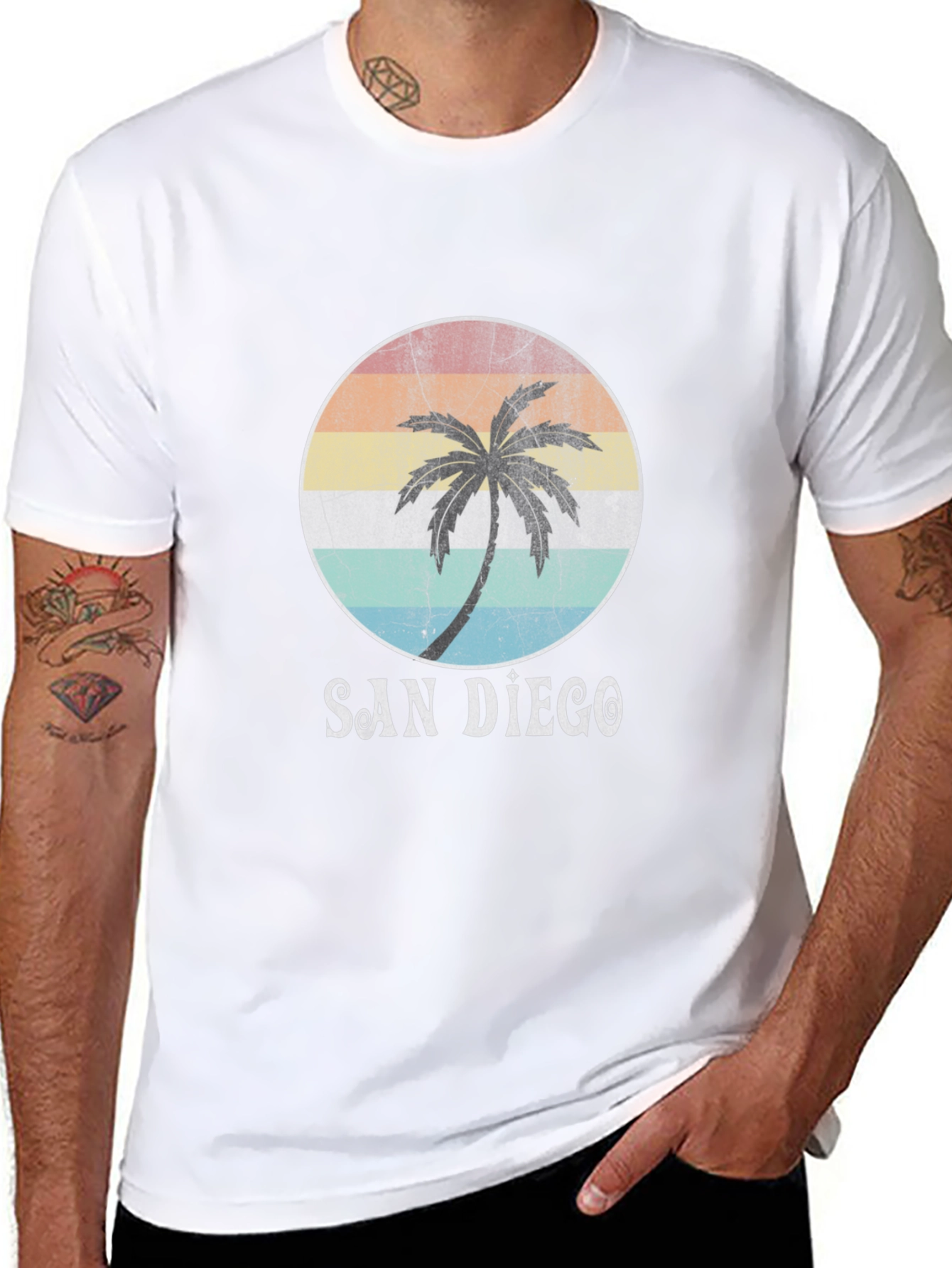 San Diego Palm Tee - Retro Graphic T-Shirt