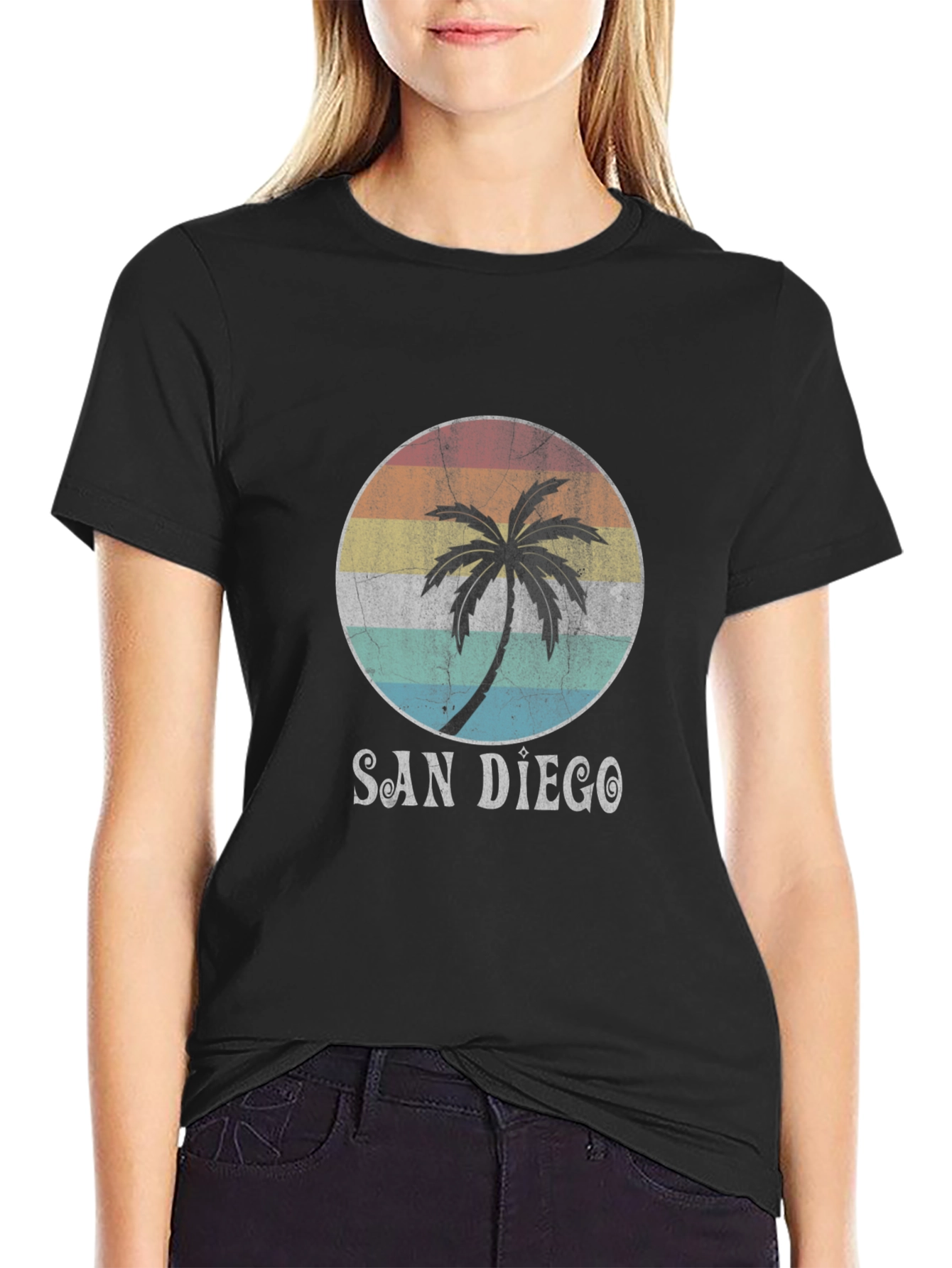 San Diego Palm Tee - Retro Graphic T-Shirt
