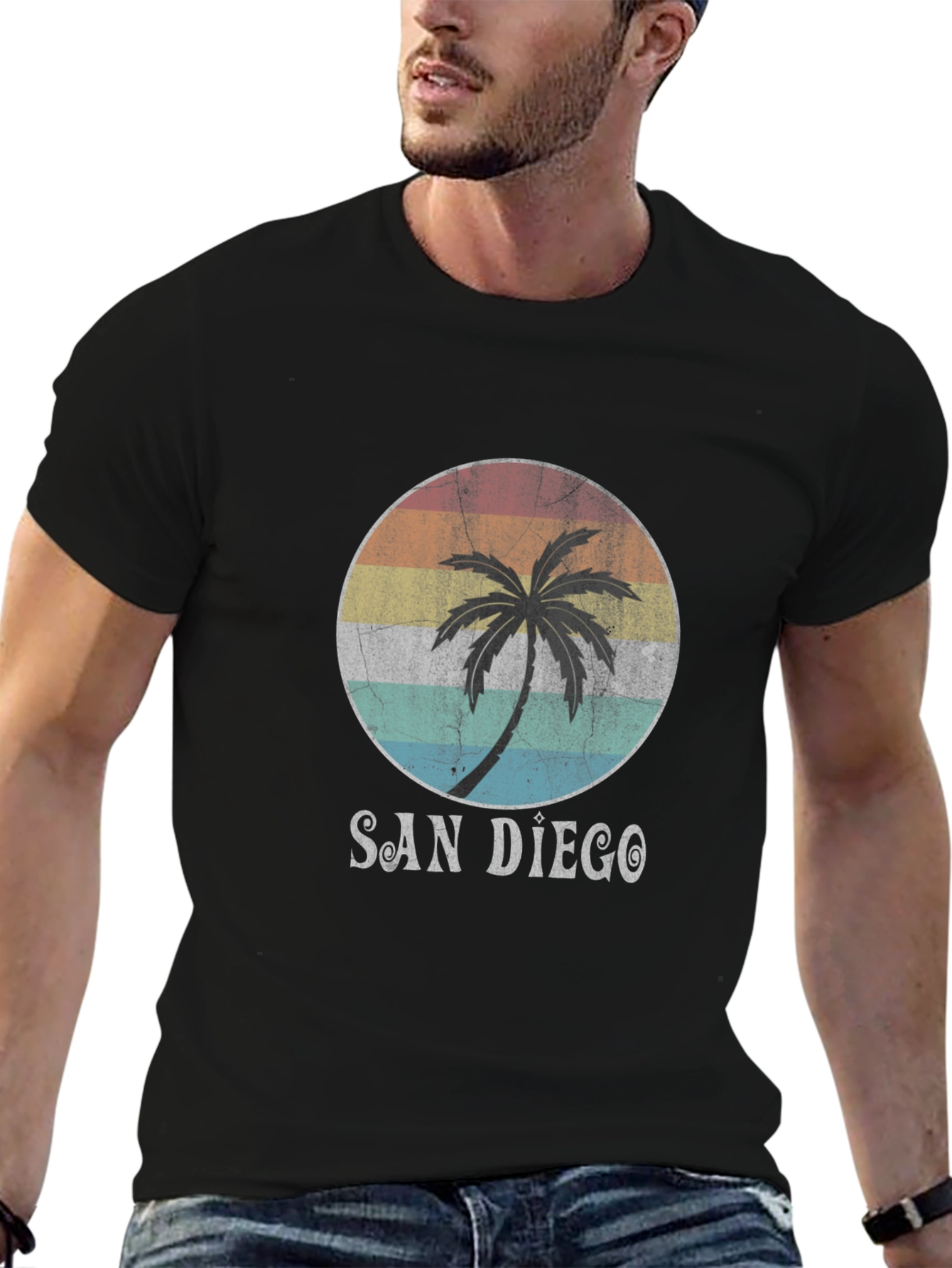 San Diego Palm Tee - Retro Graphic T-Shirt
