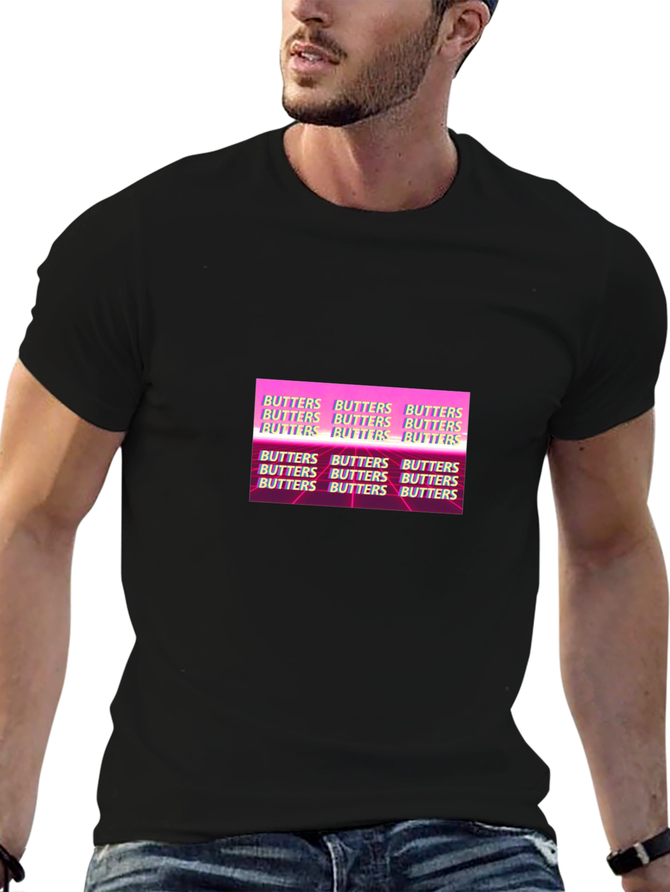 Butters Graphic Print T-Shirt - Black