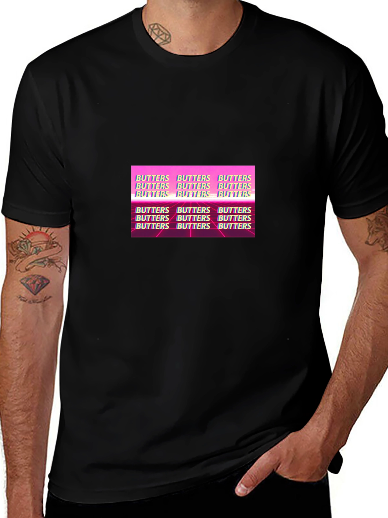 Butters Graphic Print T-Shirt - Black