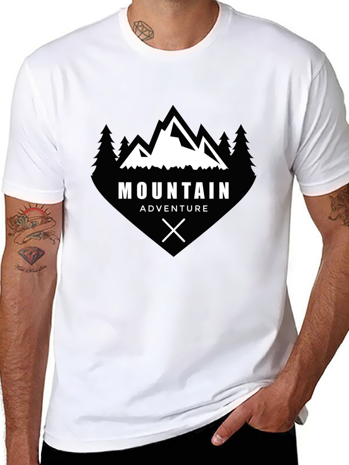 Mountain Adventure Graphic Tee - Black