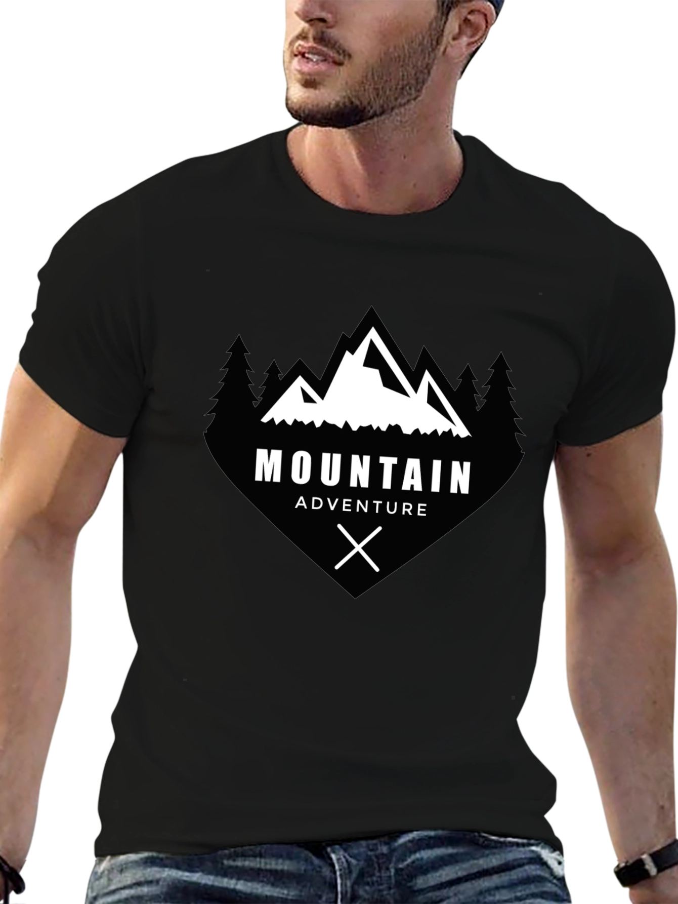 Mountain Adventure Graphic Tee - Black