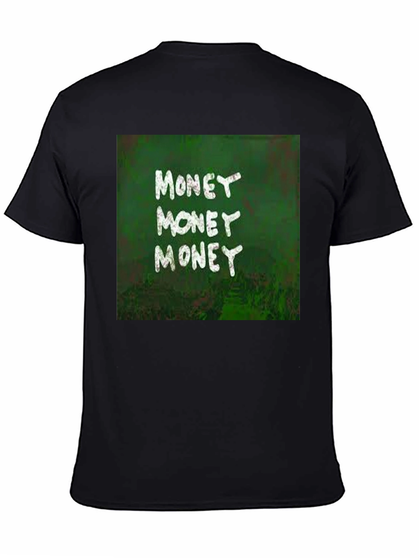 Money Graphic Print Black T-Shirt