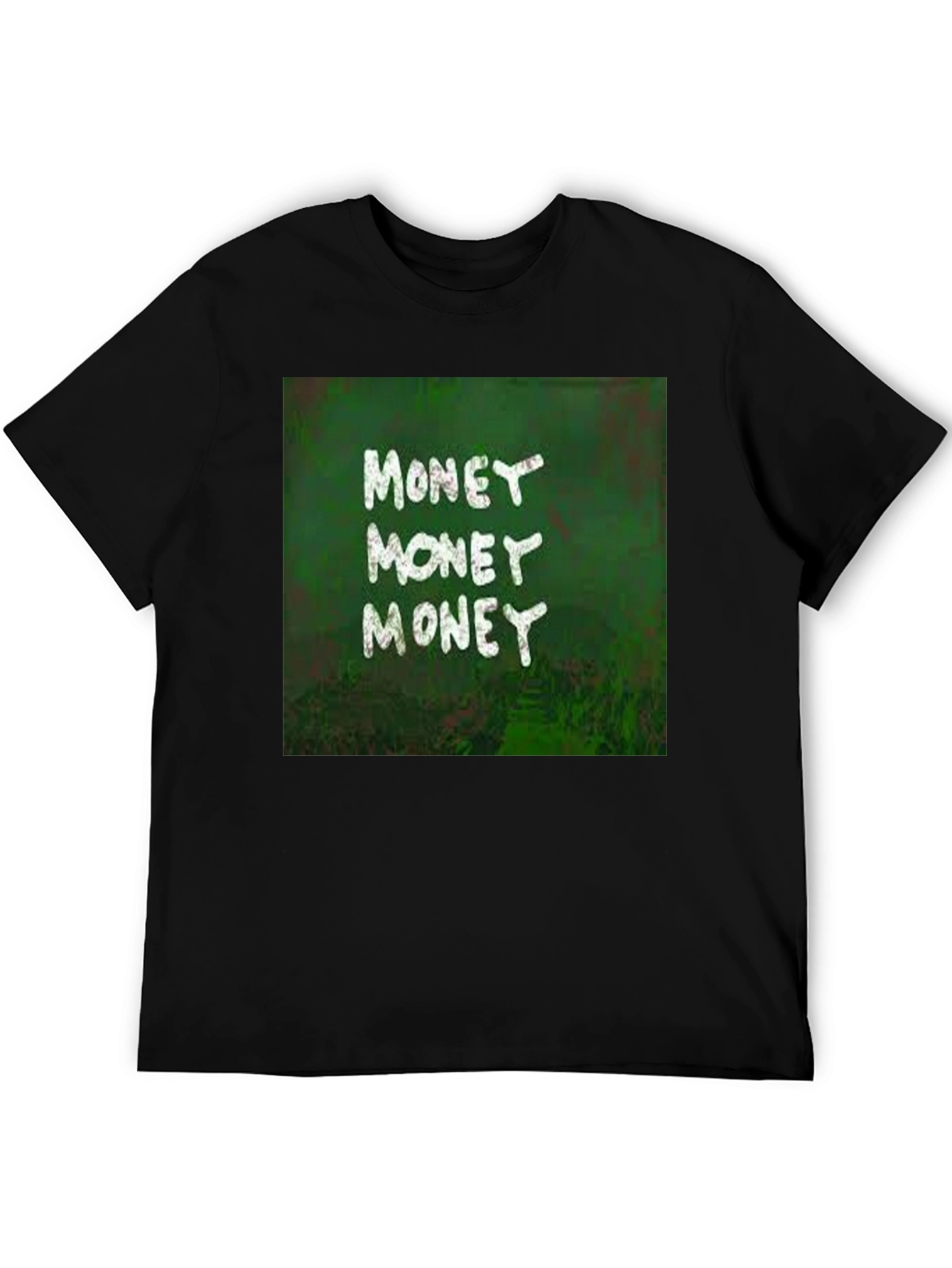 Money Graphic Print Black T-Shirt