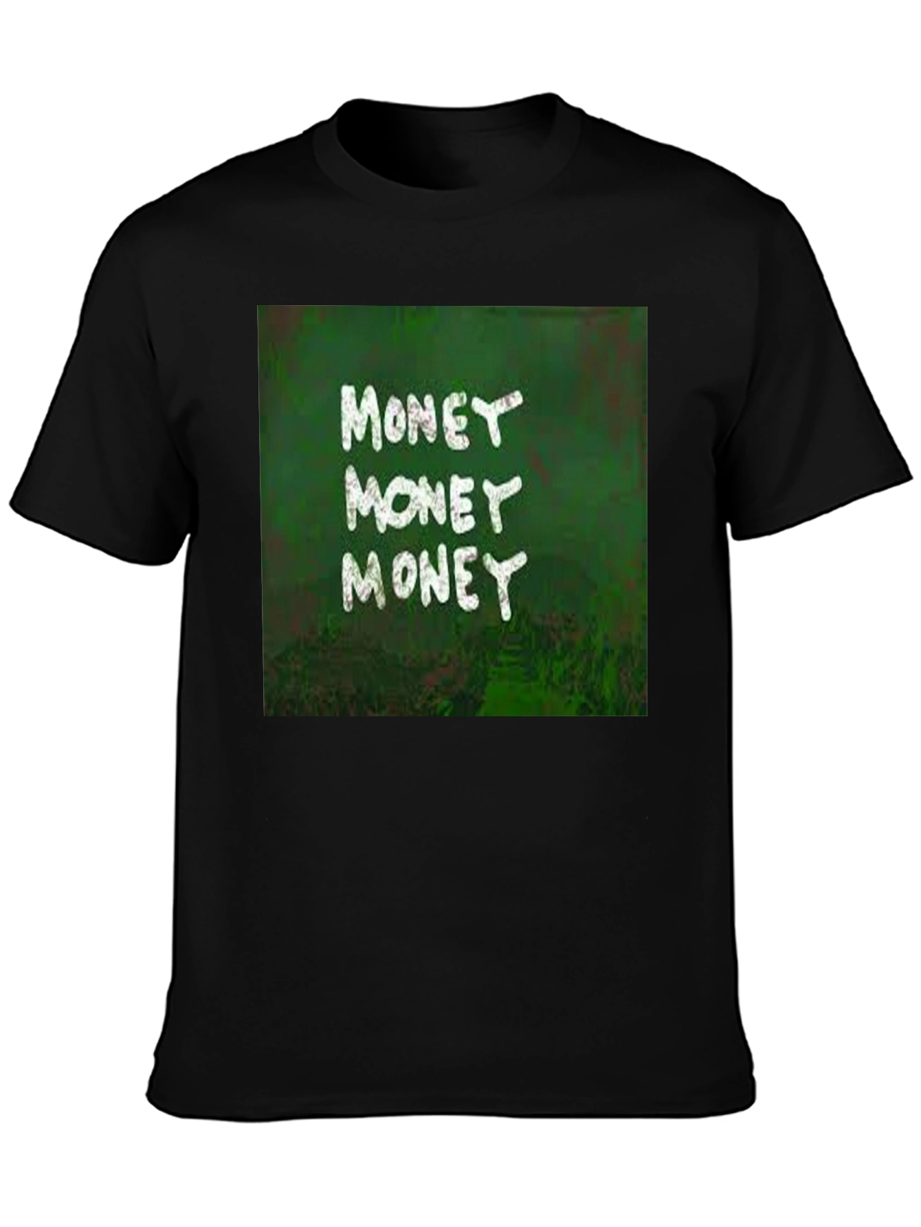 Money Graphic Print Black T-Shirt