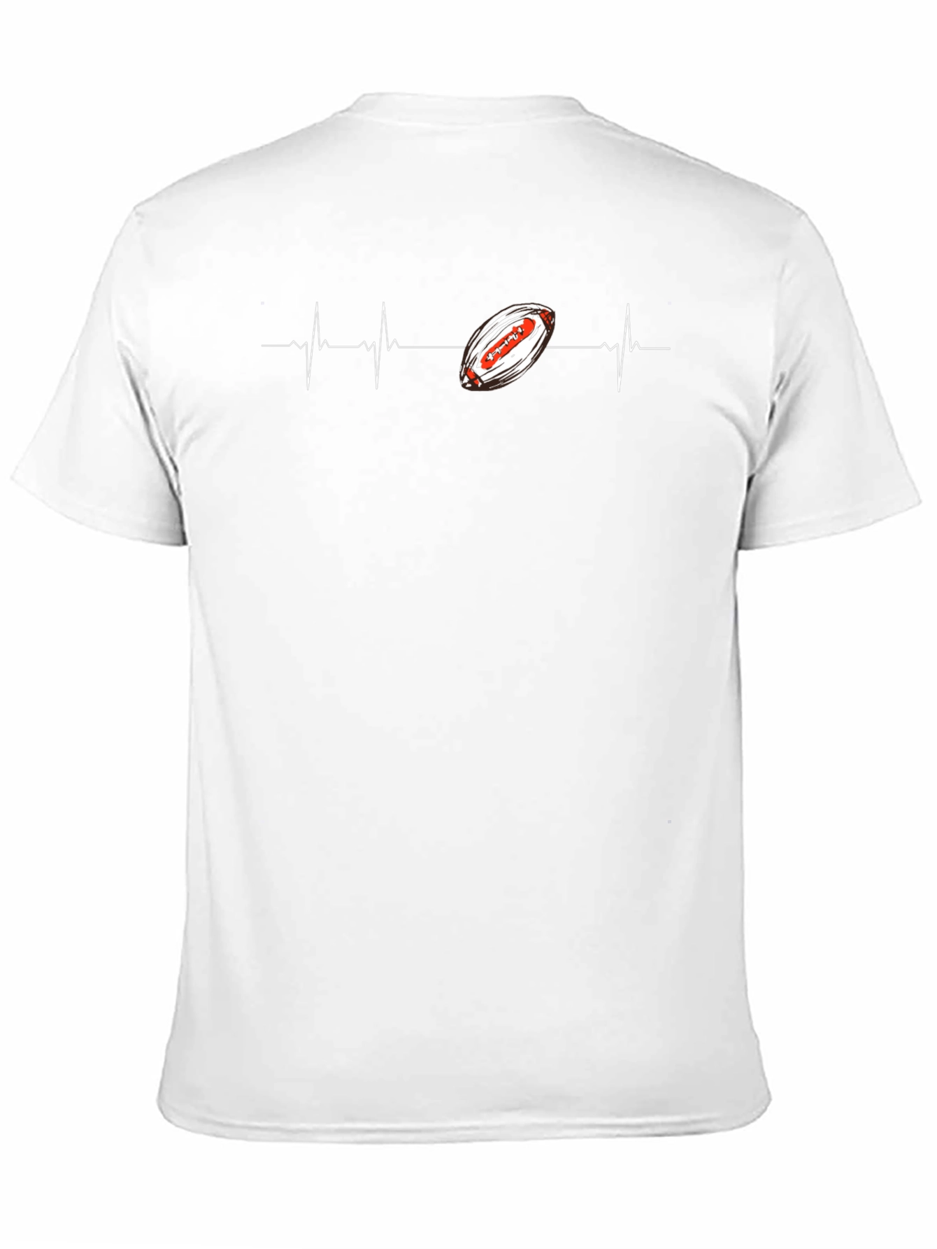 Football Heartbeat Graphic Tee - Black Cotton T-Shirt